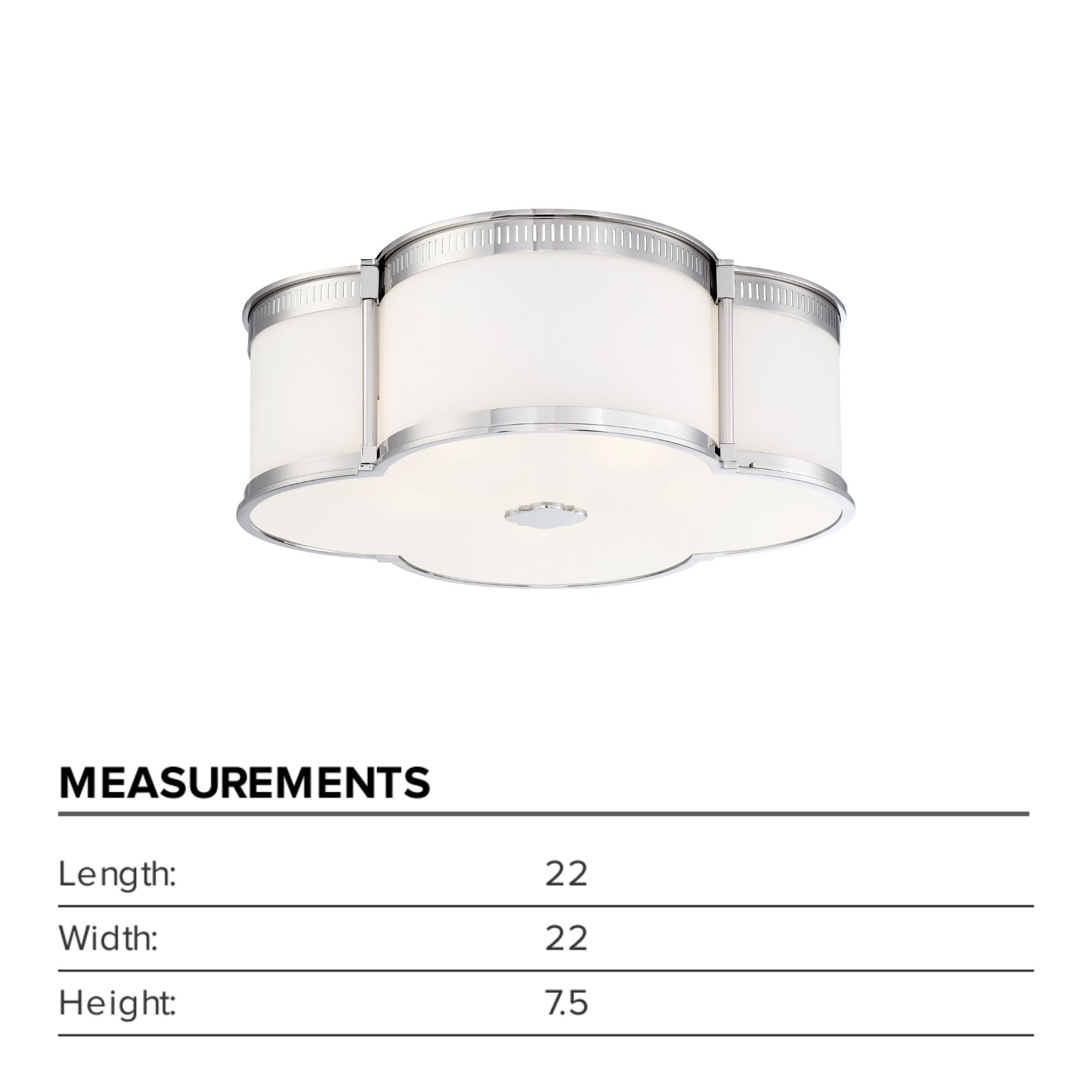 22" LED Flush Mount, Polished Nickel Finish