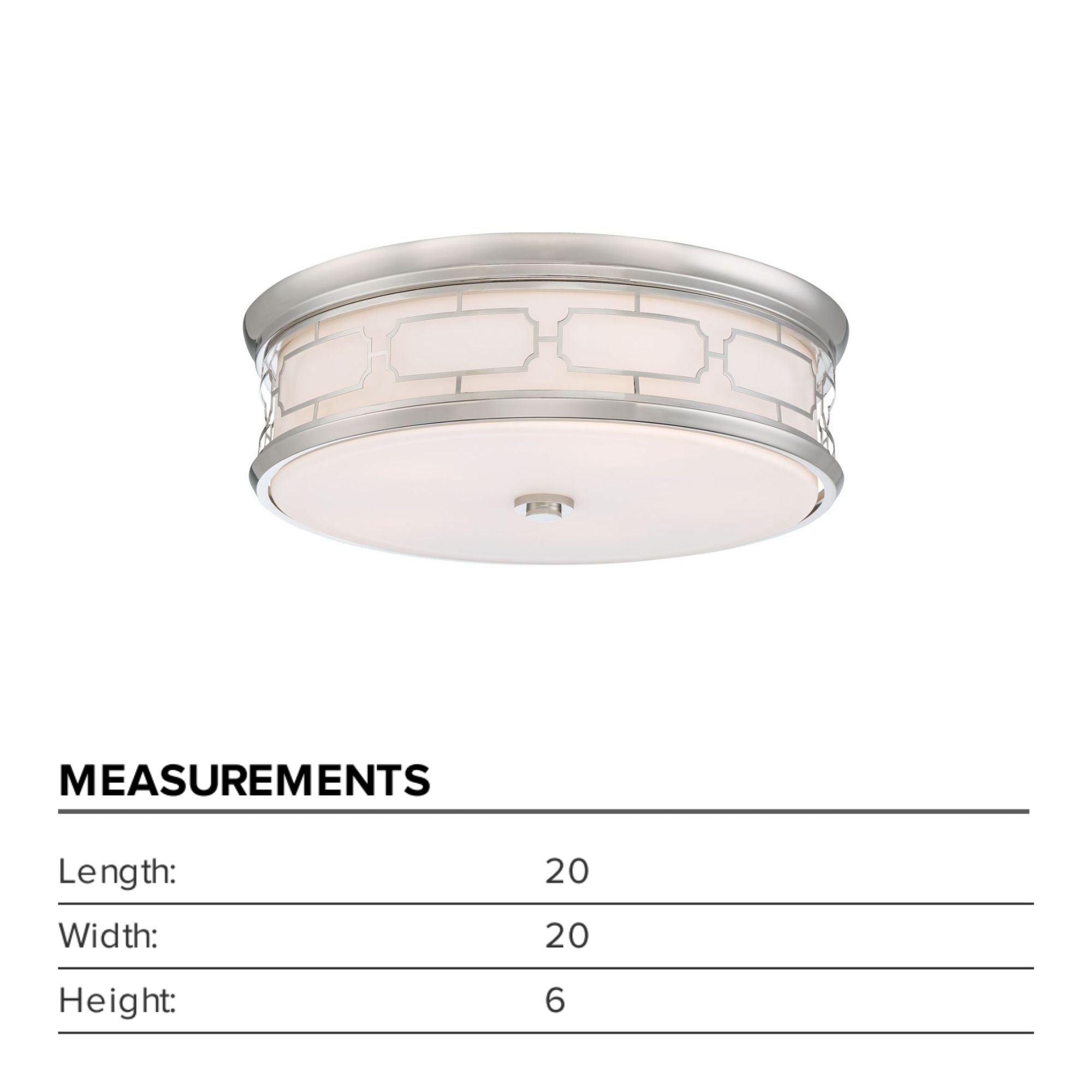 20" LED Flush Mount, Polished Nickel Finish