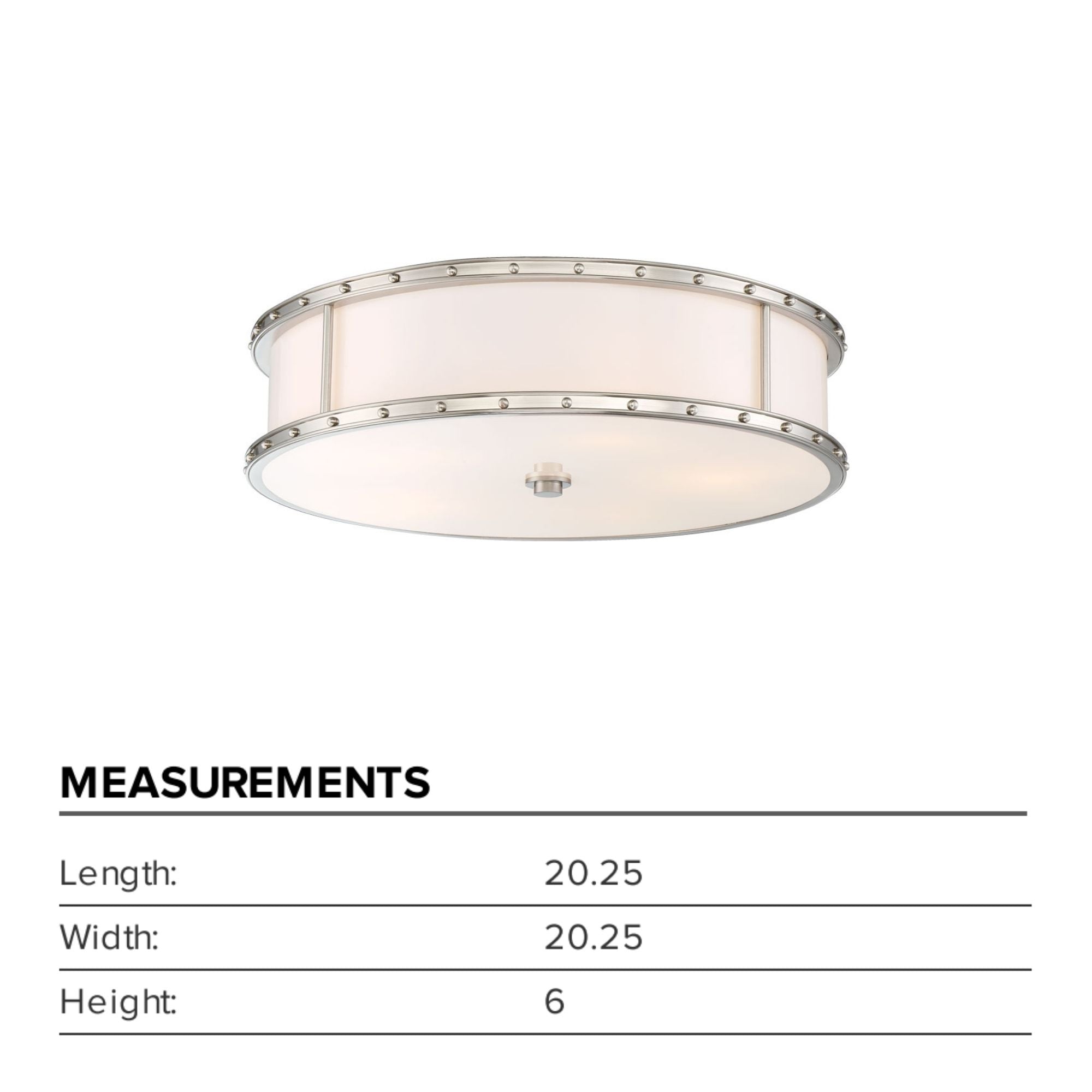 20" LED Flush Mount, Brushed Nickel Finish