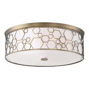 20" LED Flush Mount, Polished Satin Brass Finish