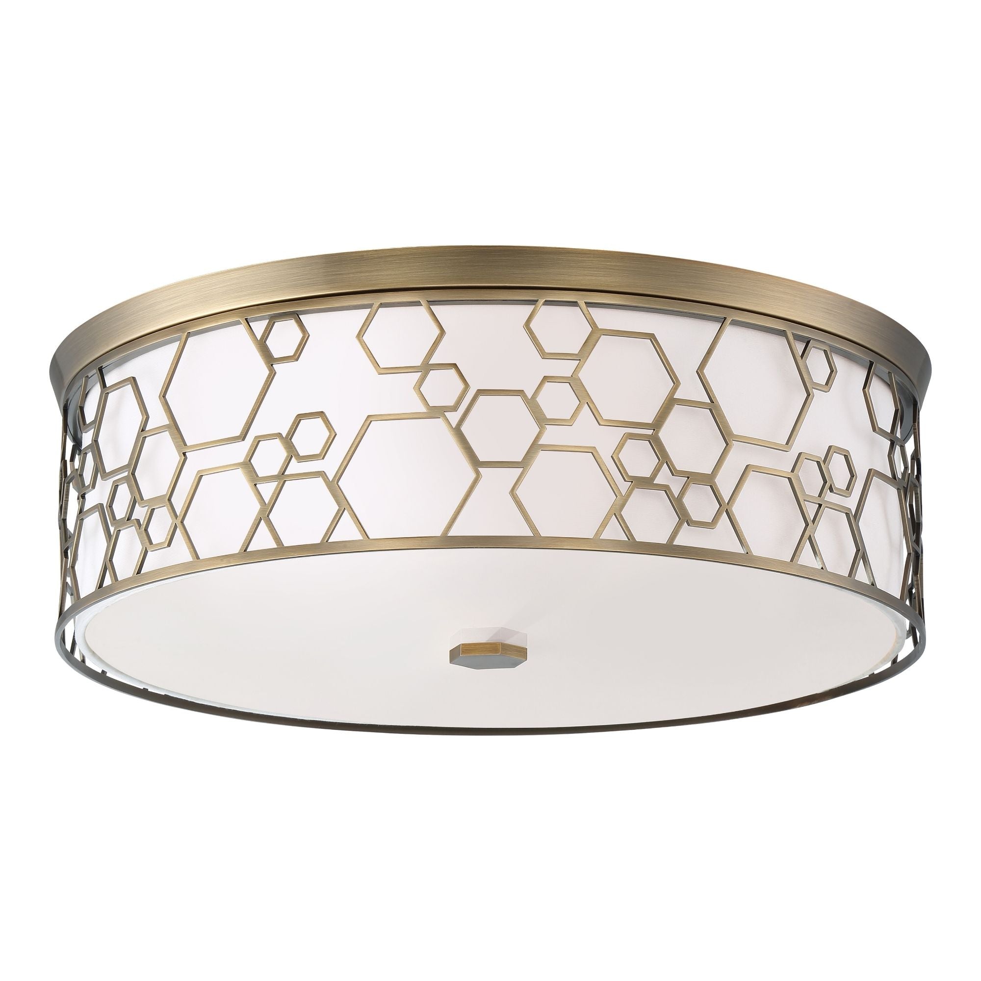 20" LED Flush Mount, Polished Satin Brass Finish