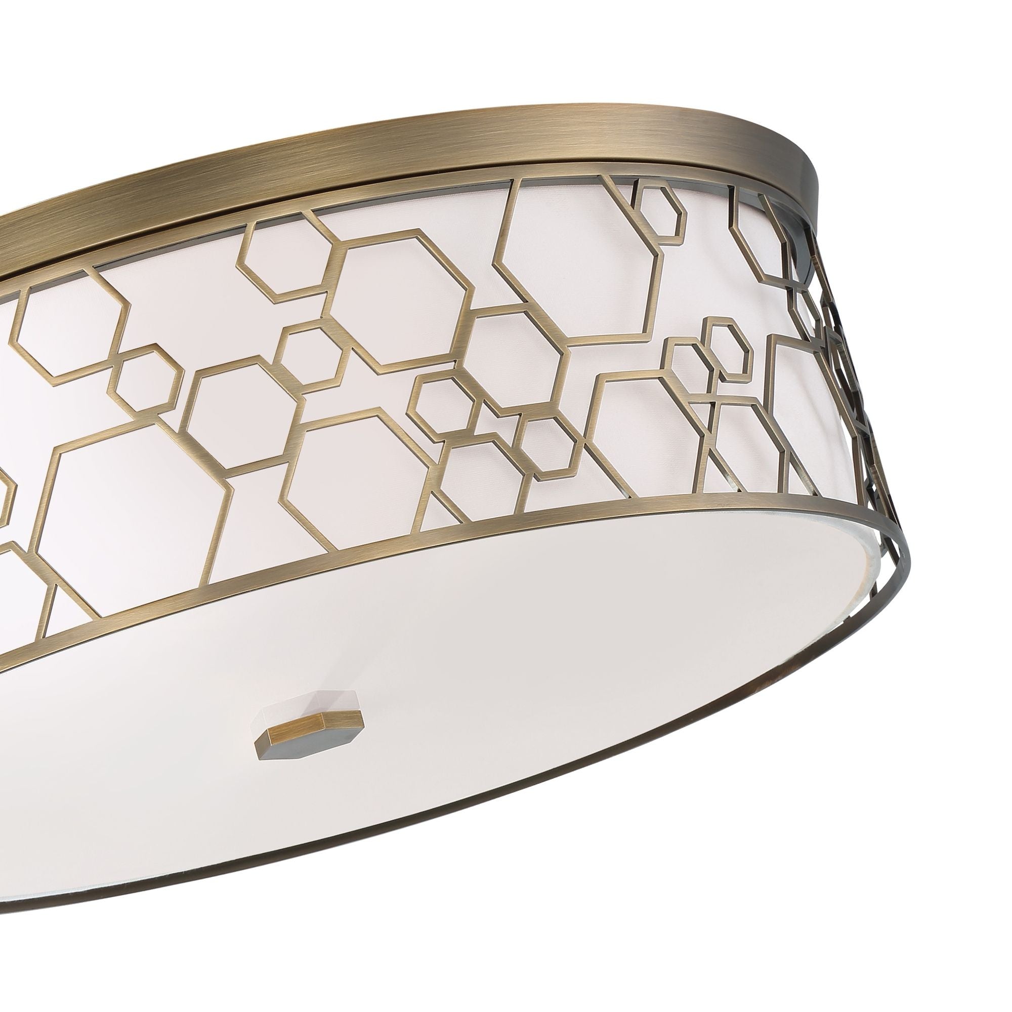 20" LED Flush Mount, Polished Satin Brass Finish