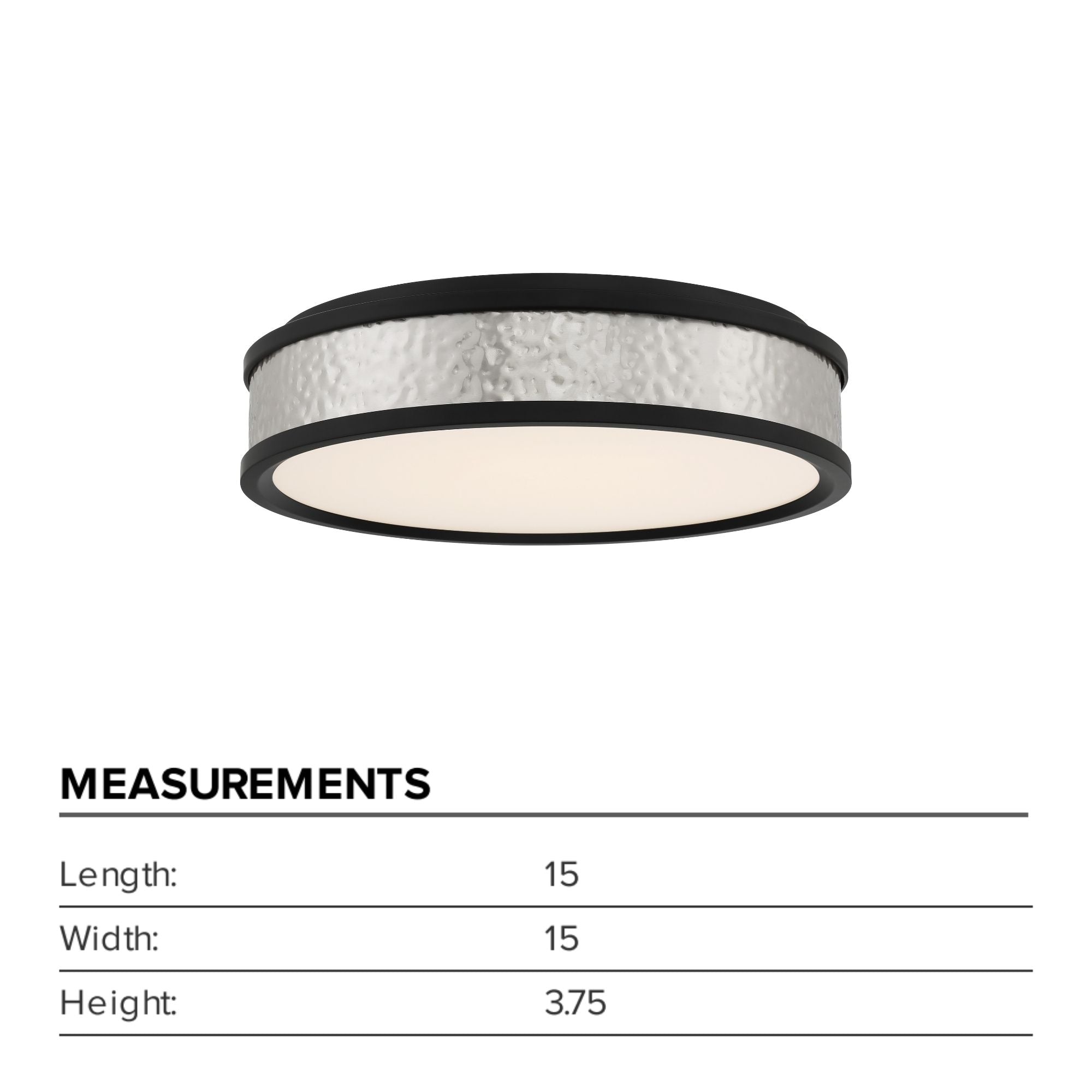 15" LED Flush Mount, Coal & Brushed Nickel Finish