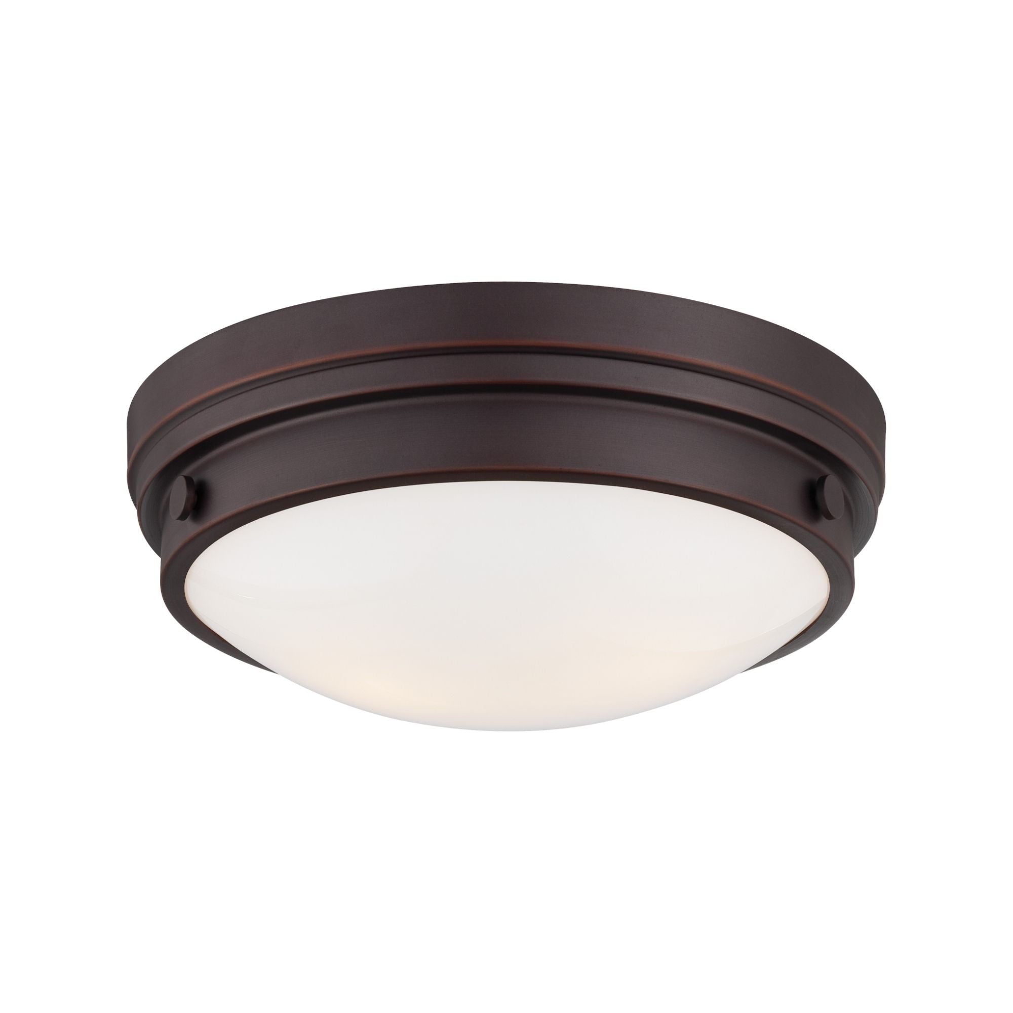 13" 2-Light Flush Mount, Lathan Bronze Finish
