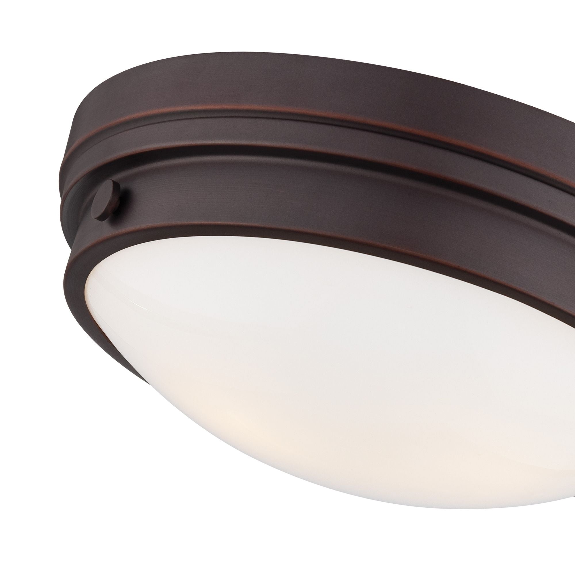 13" 2-Light Flush Mount, Lathan Bronze Finish