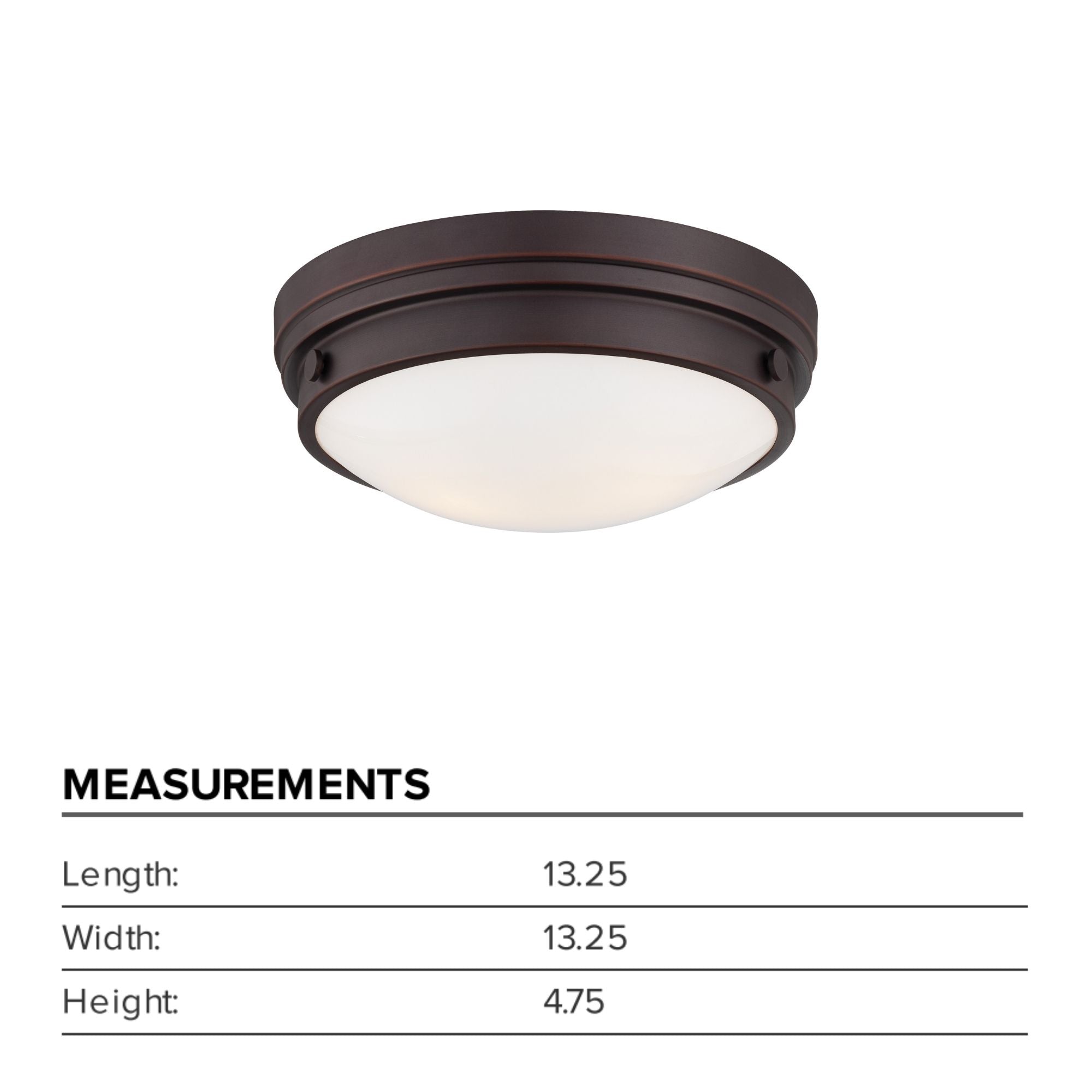 13" 2-Light Flush Mount, Lathan Bronze Finish