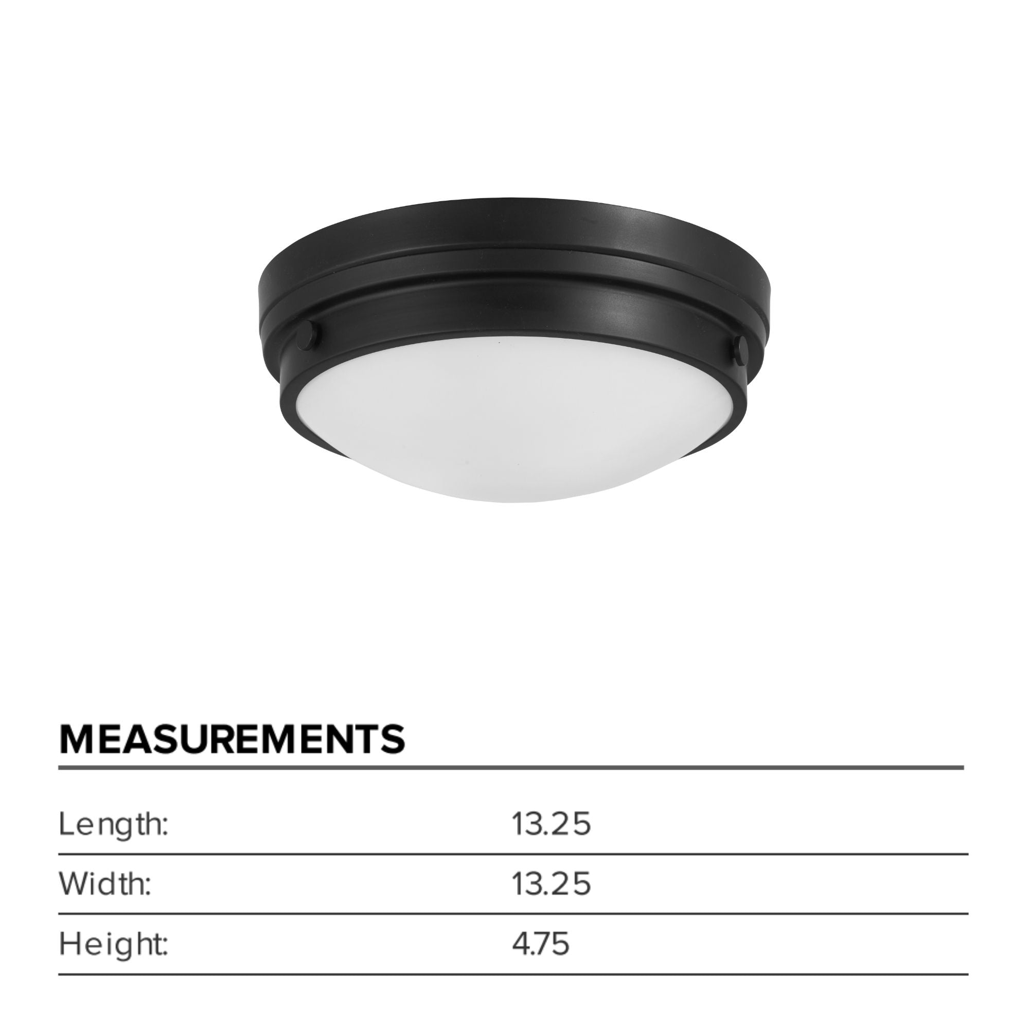 13" 2-Light Flush Mount, Coal Finish