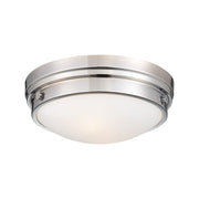 13" 2-Light Flush Mount, Chrome Finish