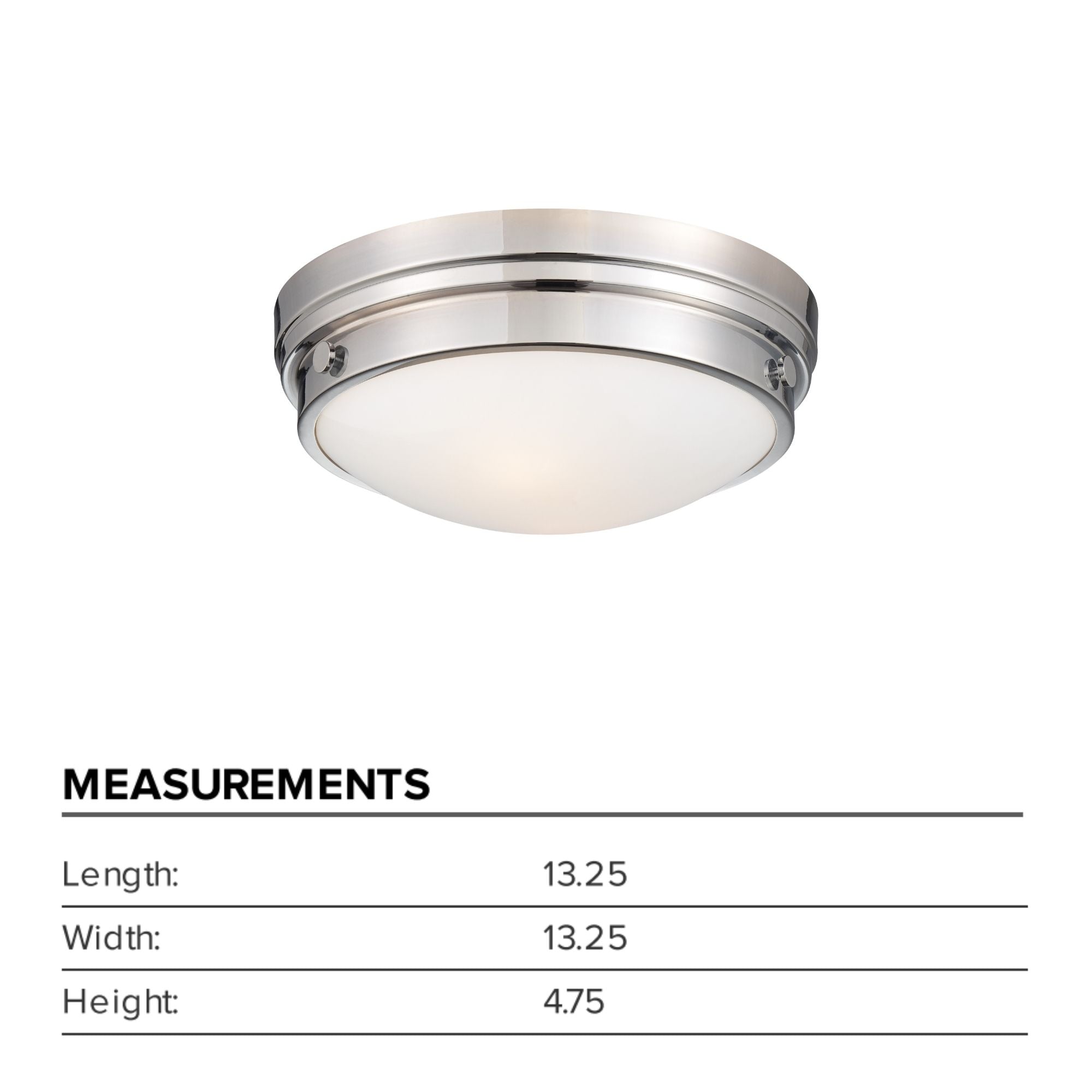 13" 2-Light Flush Mount, Chrome Finish