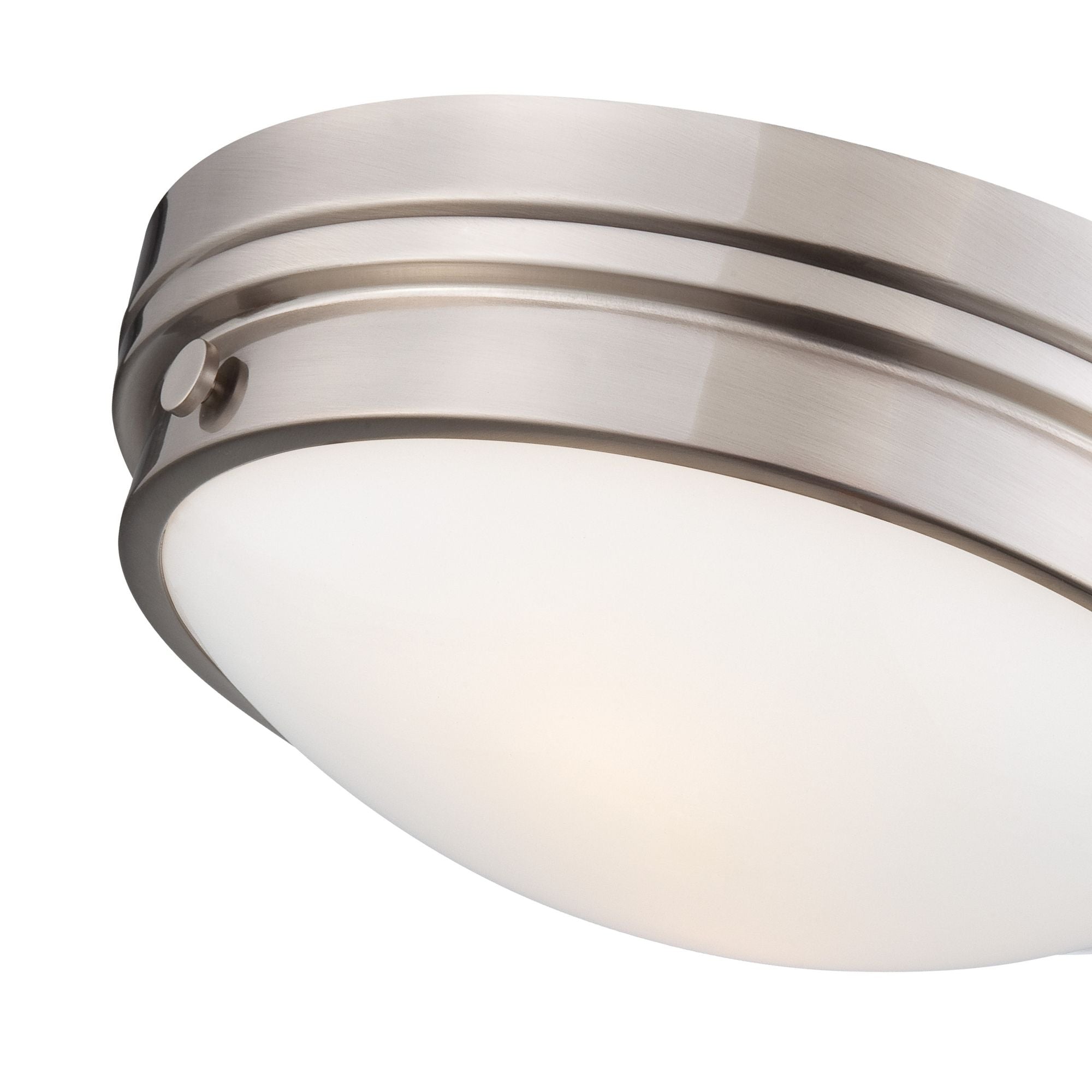 13" 2-Light Flush Mount, Brushed Nickel Finish