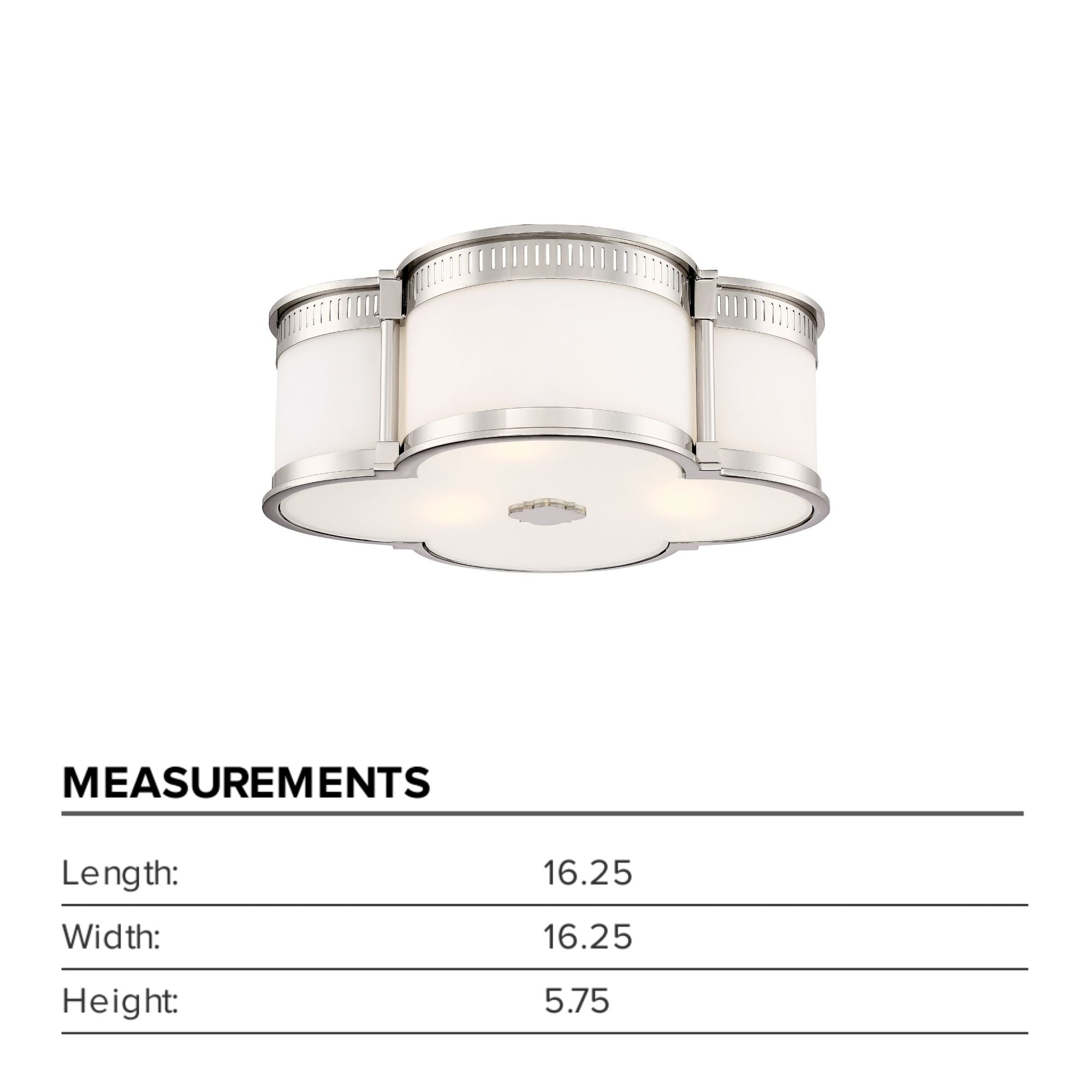16" LED Flush Mount, Polished Nickel Finish