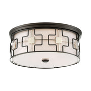 16" LED Flush Mount, Dark Gray & Polished Nickel Finish