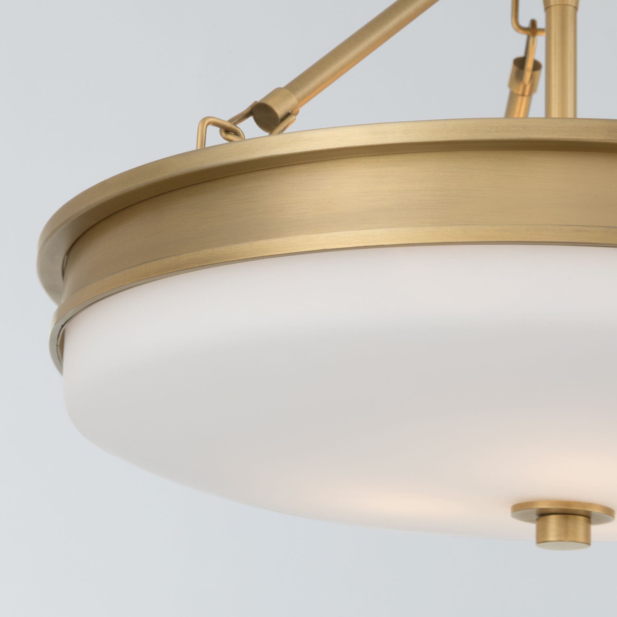Minka-Lavery Halora 15.25 in. 3-Light Semi-Flush Mount, Legacy Brass with Etched Opal Glass Disk