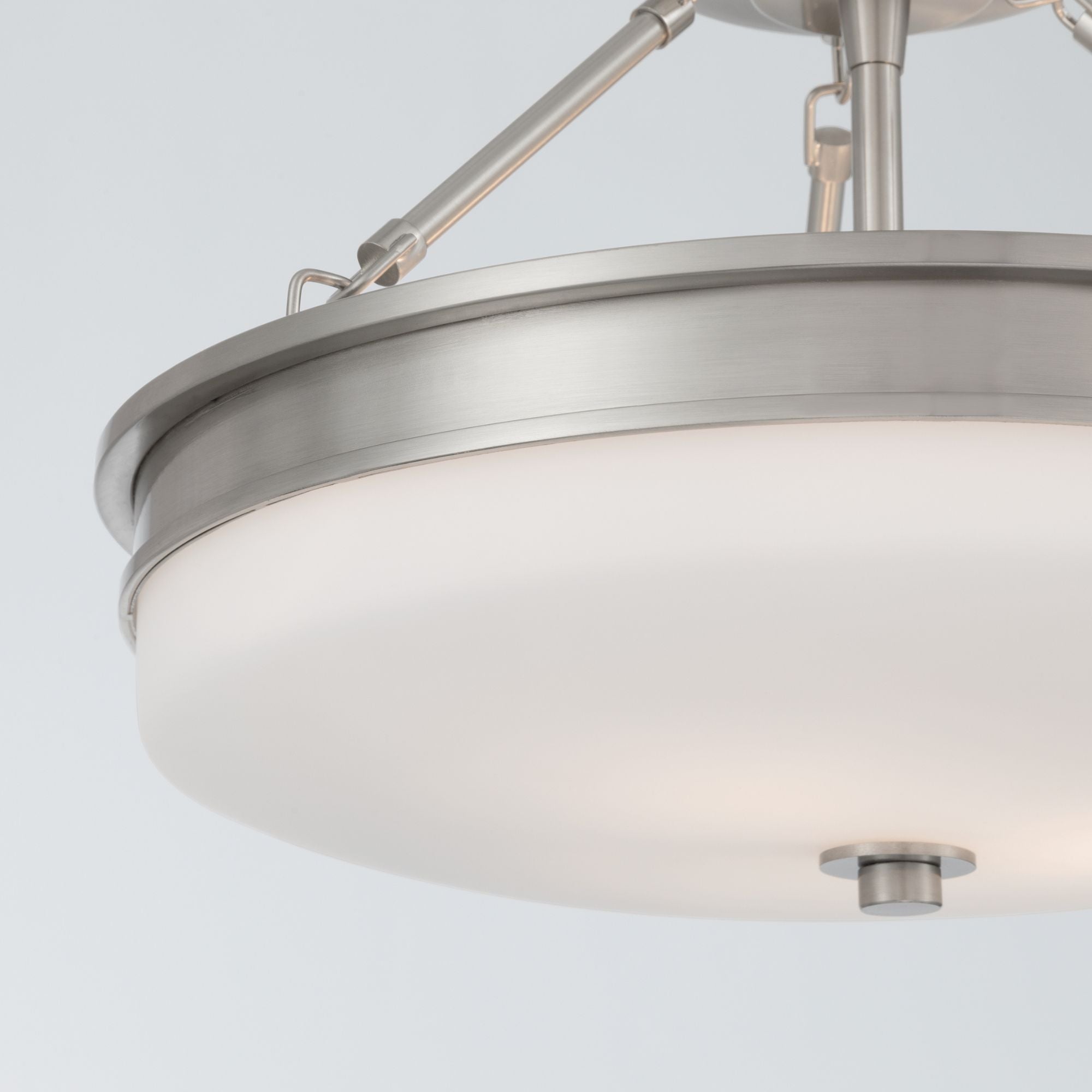 Minka-Lavery Halora 15.25 in. 3-Light Semi-Flush Mount, Brushed Nickel with Etched Opal Glass Disk