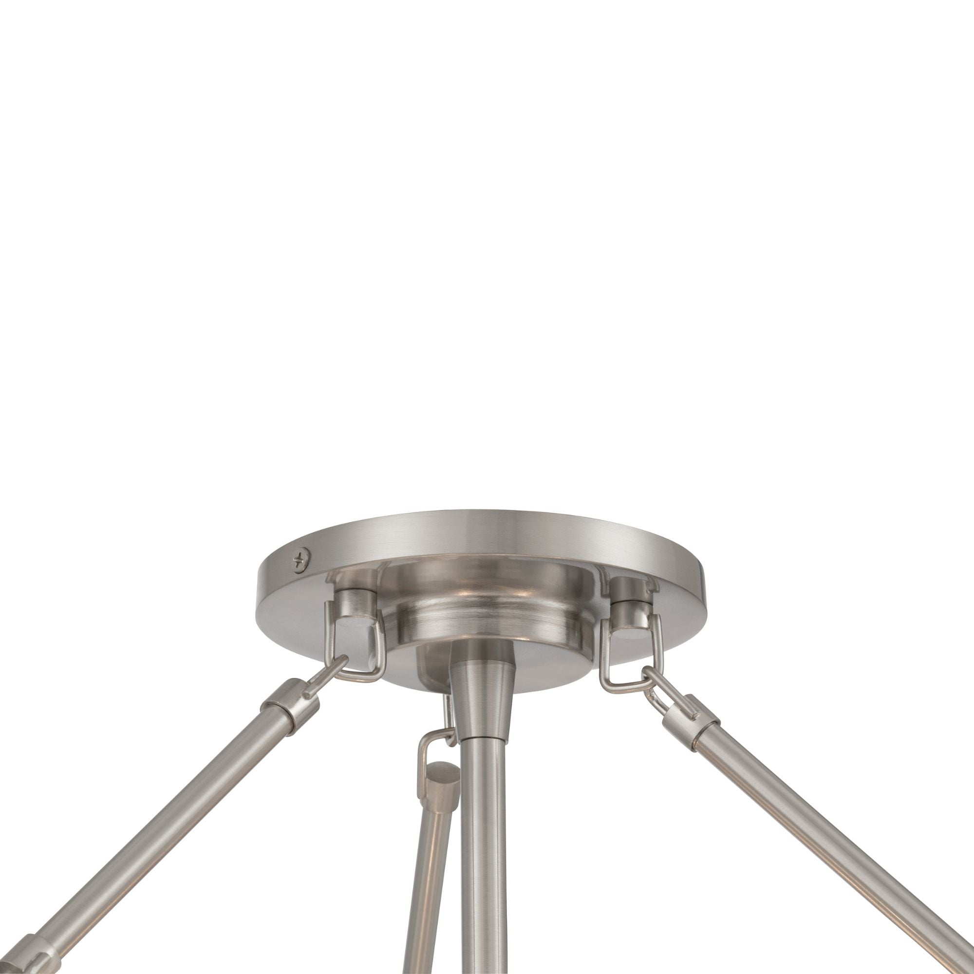 Minka-Lavery Halora 15.25 in. 3-Light Semi-Flush Mount, Brushed Nickel with Etched Opal Glass Disk