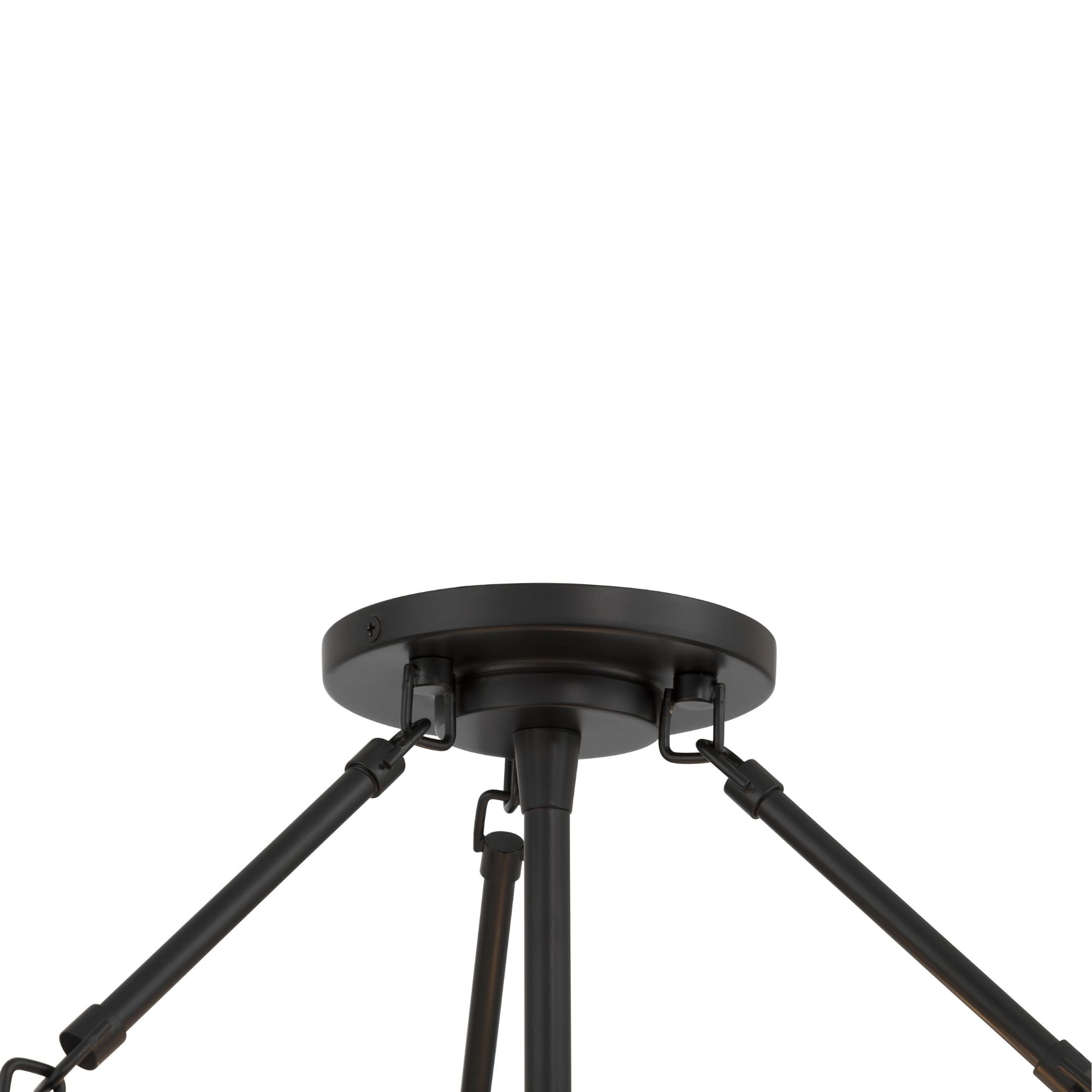 Minka-Lavery Halora 15.25 in. 3-Light Semi-Flush Mount, Dark Matte Black with Etched Opal Glass Disk