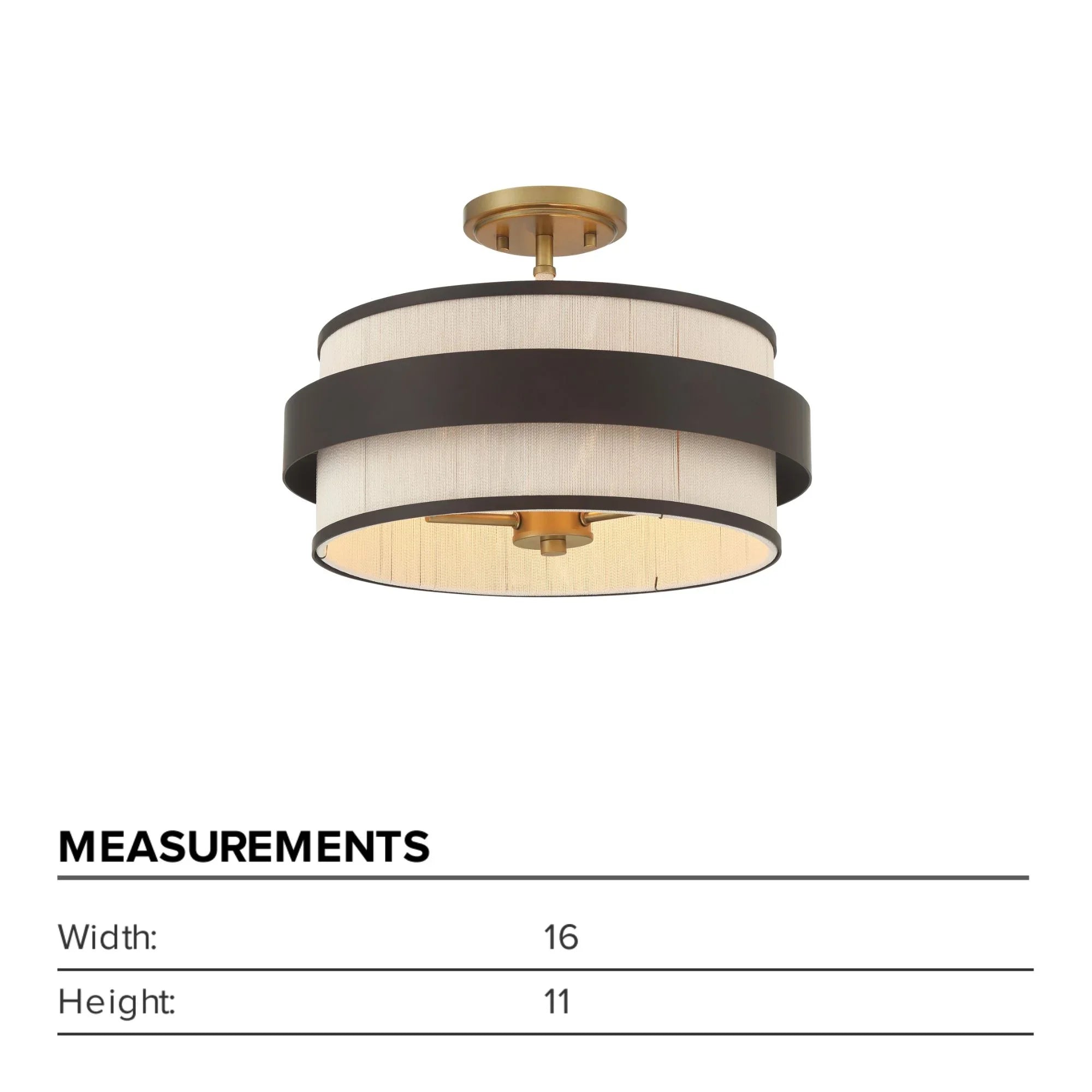 Harbor Wrap 16" 3-Light Semi-Flush Mount, Legacy Brass & Bronze Finish