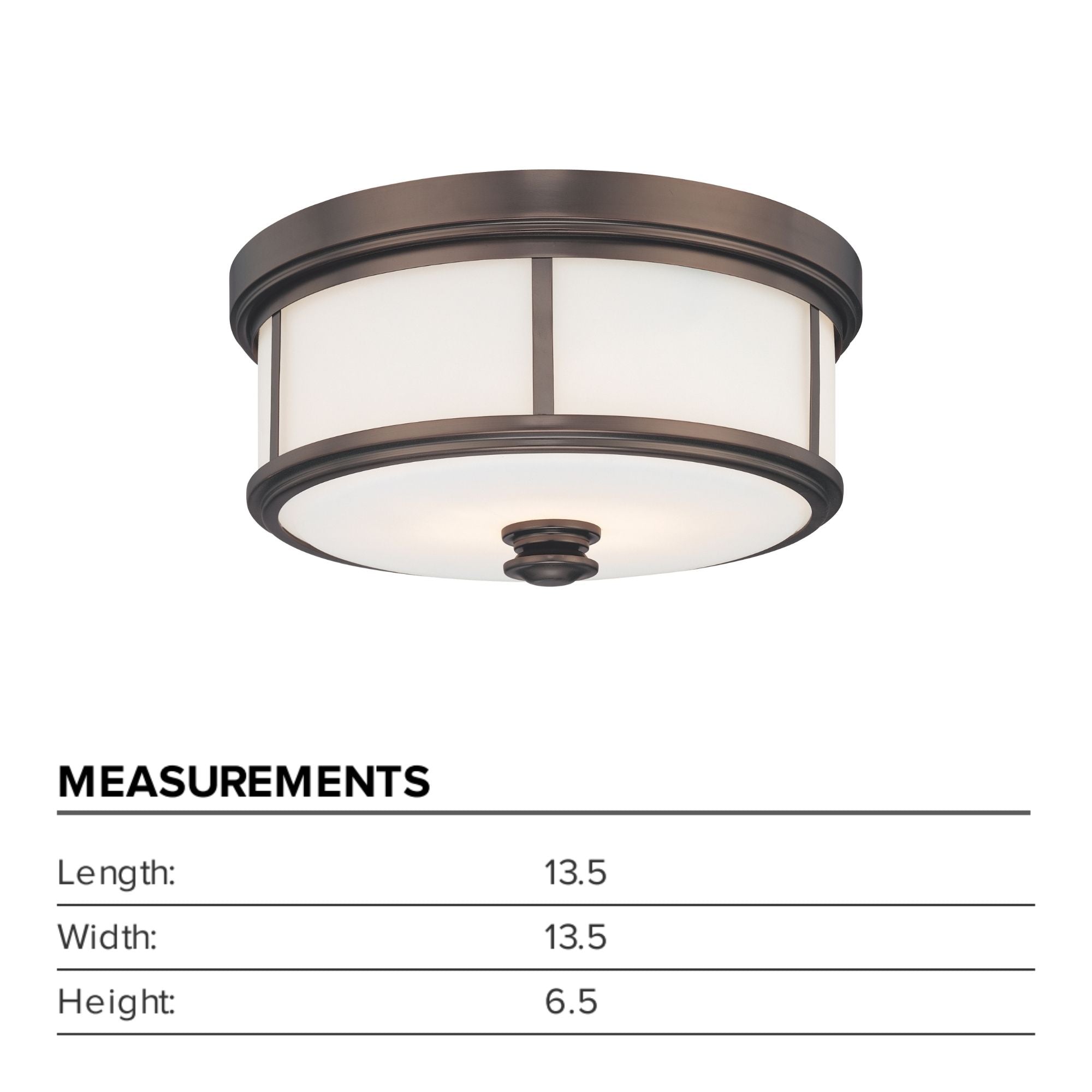 Harbour Point 14" 2-Light Flush Mount, Harvard Court Bronze Finish