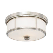 Harbour Point 14" 2-Light Flush Mount, Polished Nickel Finish