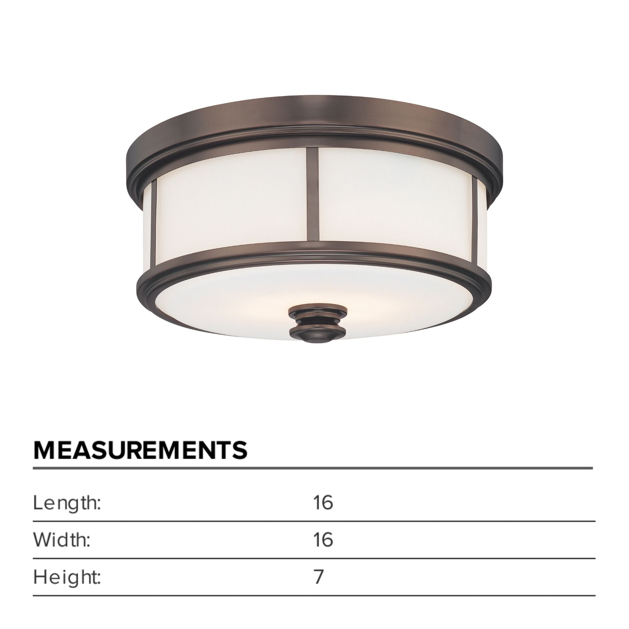 Harbour Point 16" 3-Light Flush Mount, Harvard Court Bronze Finish