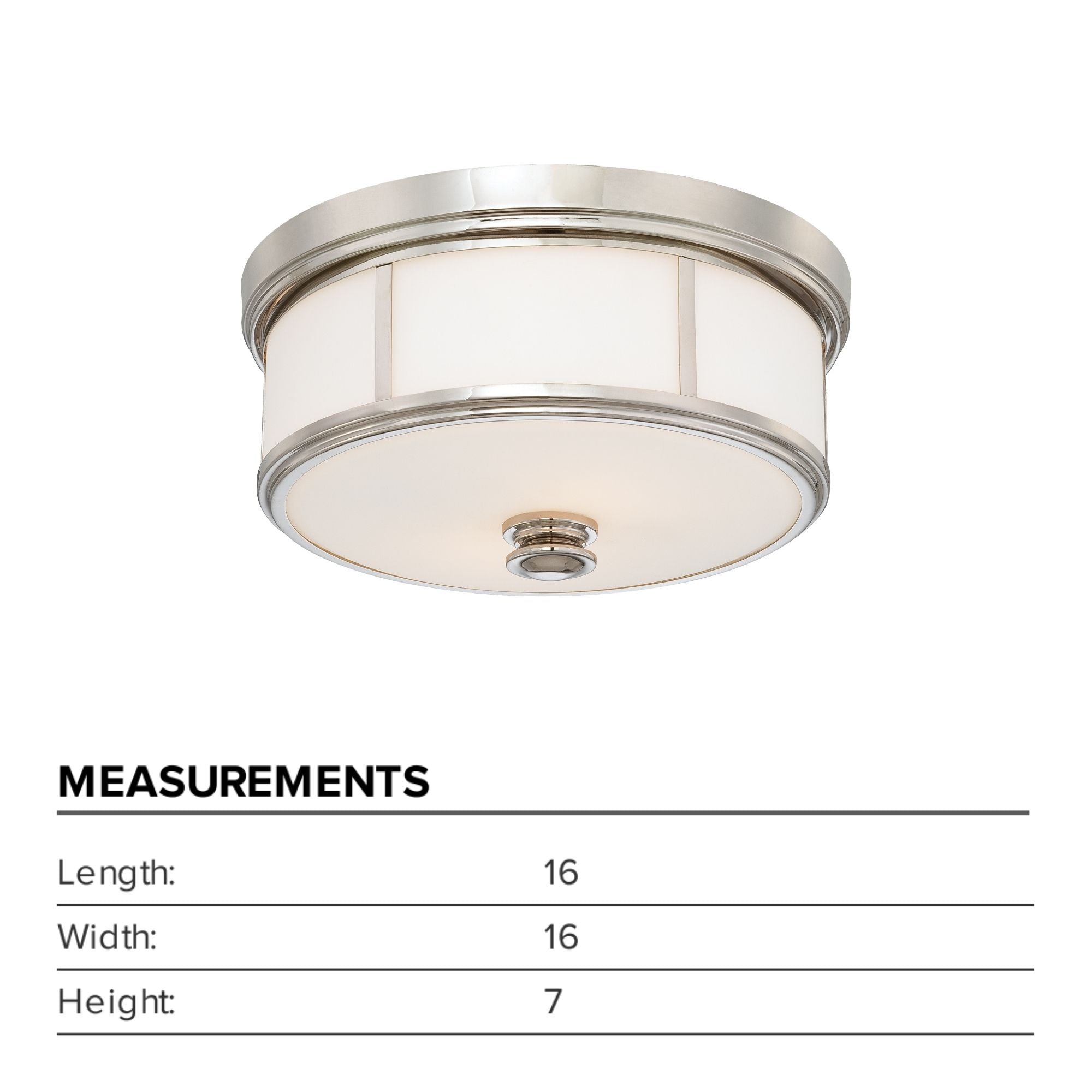 Harbour Point 16" 3-Light Flush Mount, Polished Nickel Finish