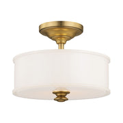 Harbour Point 14" 2-Light Semi-Flush Mount, Liberty Gold Finish