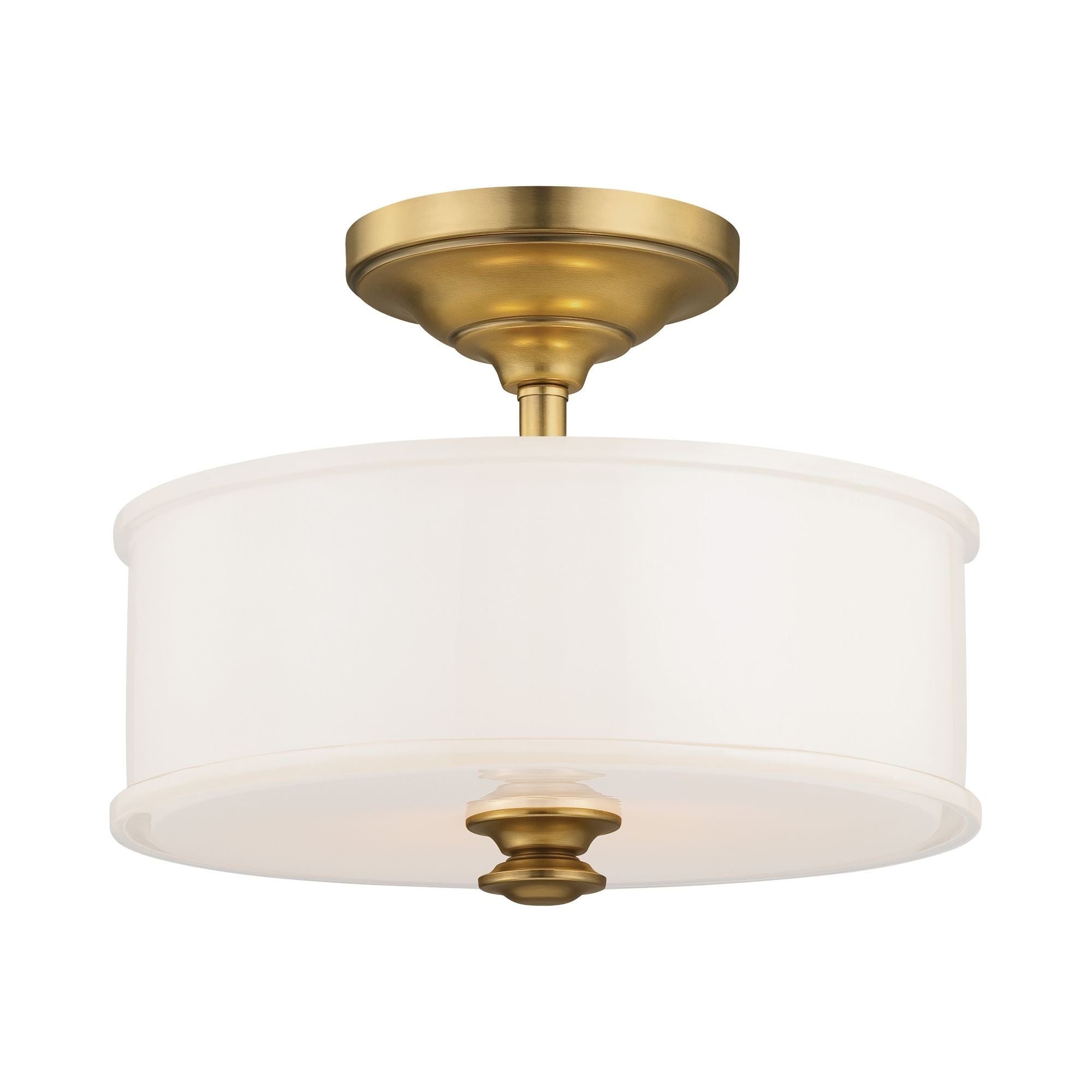Harbour Point 14" 2-Light Semi-Flush Mount, Liberty Gold Finish