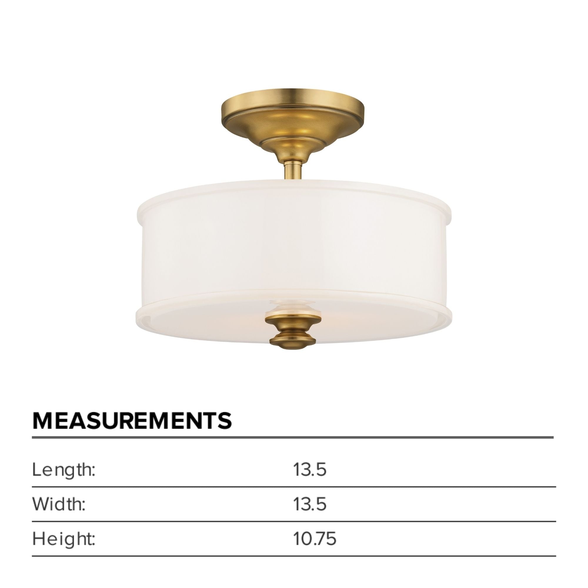 Harbour Point 14" 2-Light Semi-Flush Mount, Liberty Gold Finish