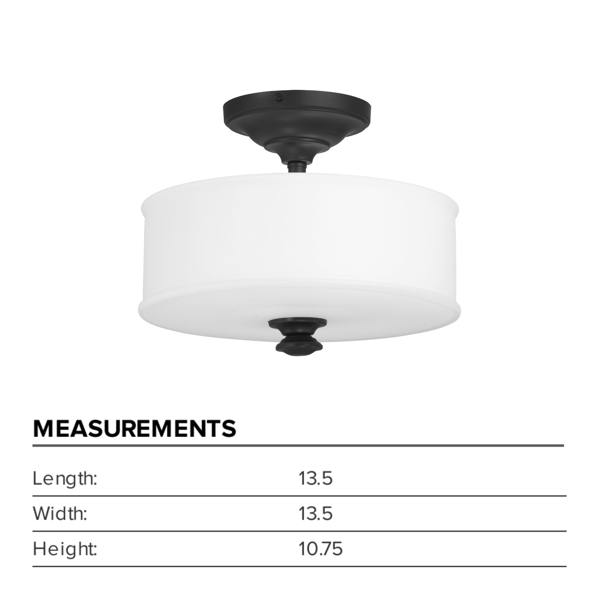 Harbour Point 14" 2-Light Semi-Flush Mount, Coal Finish