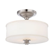Harbour Point 14" 2-Light Semi-Flush Mount, Brushed Nickel Finish