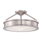 Harbour Point 19" 3-Light Semi-Flush Mount, Brushed Nickel Finish
