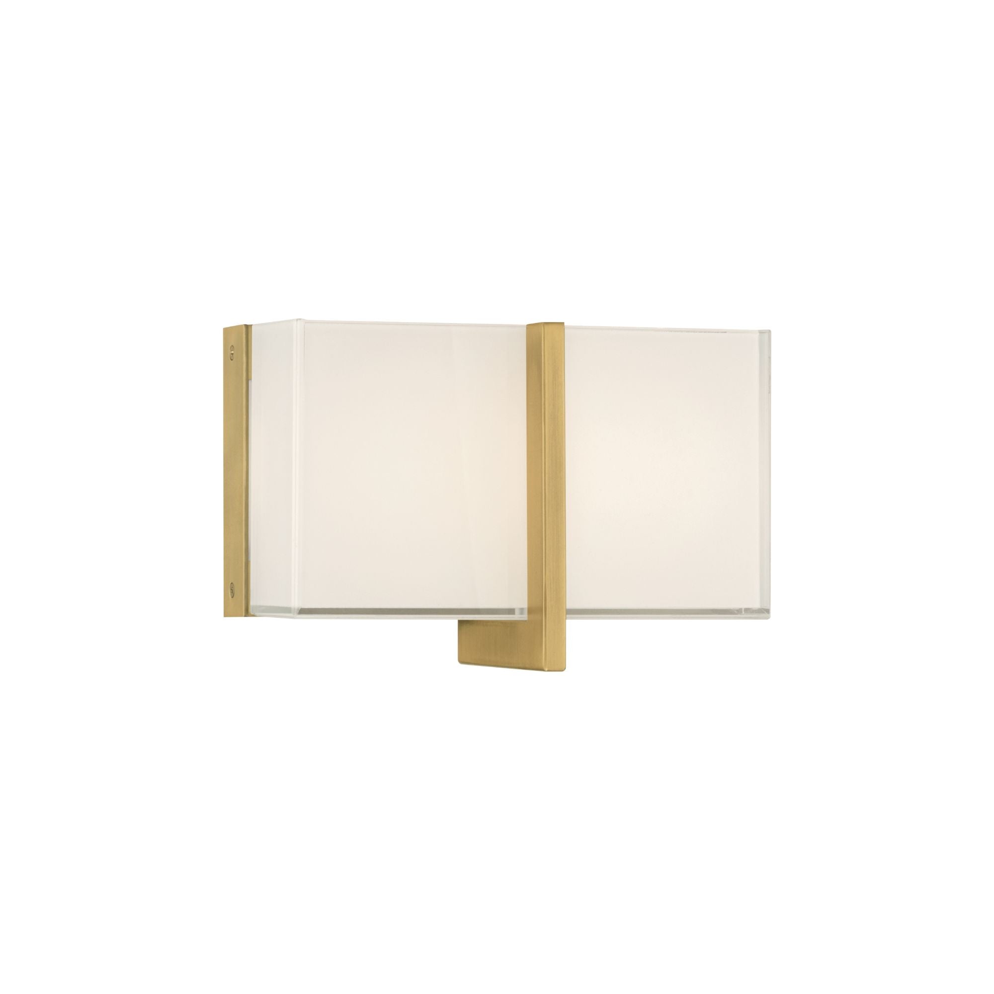 Minka-Lavery High Rise 8.5 in. LED Bath Bar, Legacy Brass with White Glass