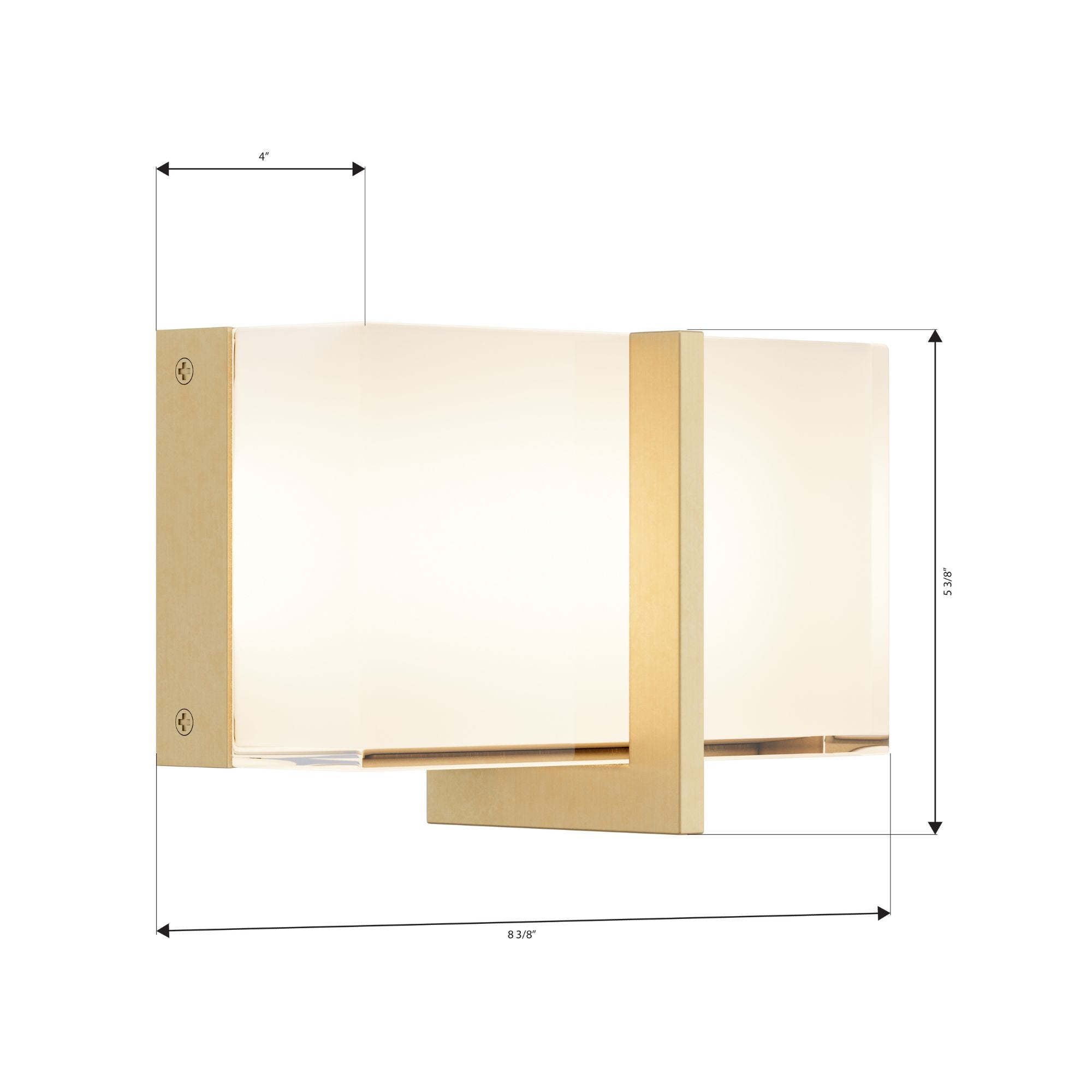 Minka-Lavery High Rise 8.5 in. LED Bath Bar, Legacy Brass with White Glass