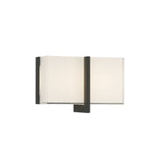 Minka-Lavery High Rise 8.5 in. LED Bath Bar, Dark Matte Black & White Glass