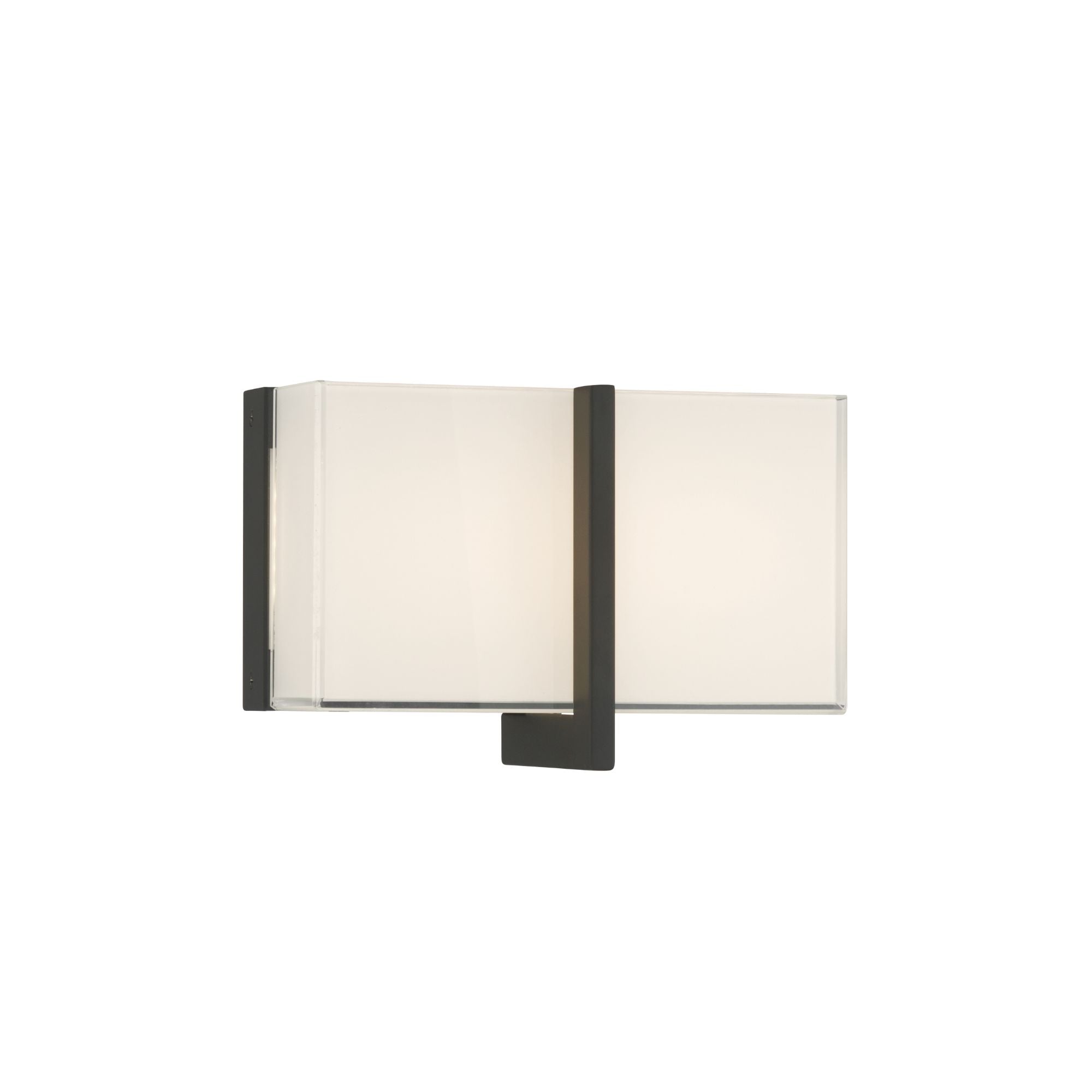 Minka-Lavery High Rise 8.5 in. LED Bath Bar, Dark Matte Black & White Glass