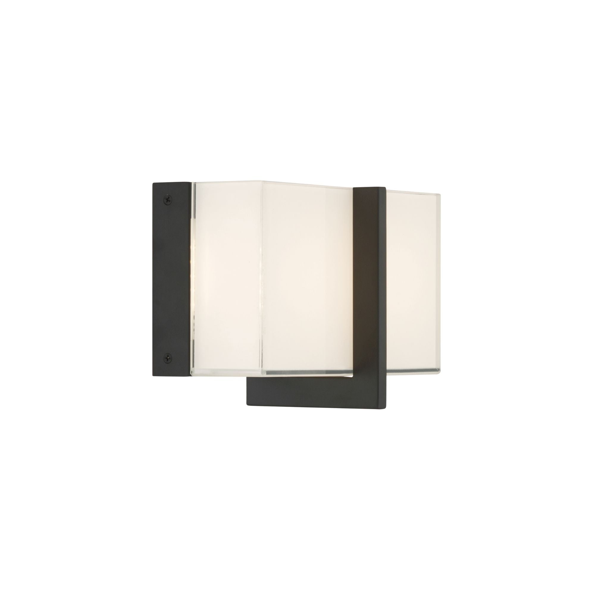 Minka-Lavery High Rise 8.5 in. LED Bath Bar, Dark Matte Black & White Glass