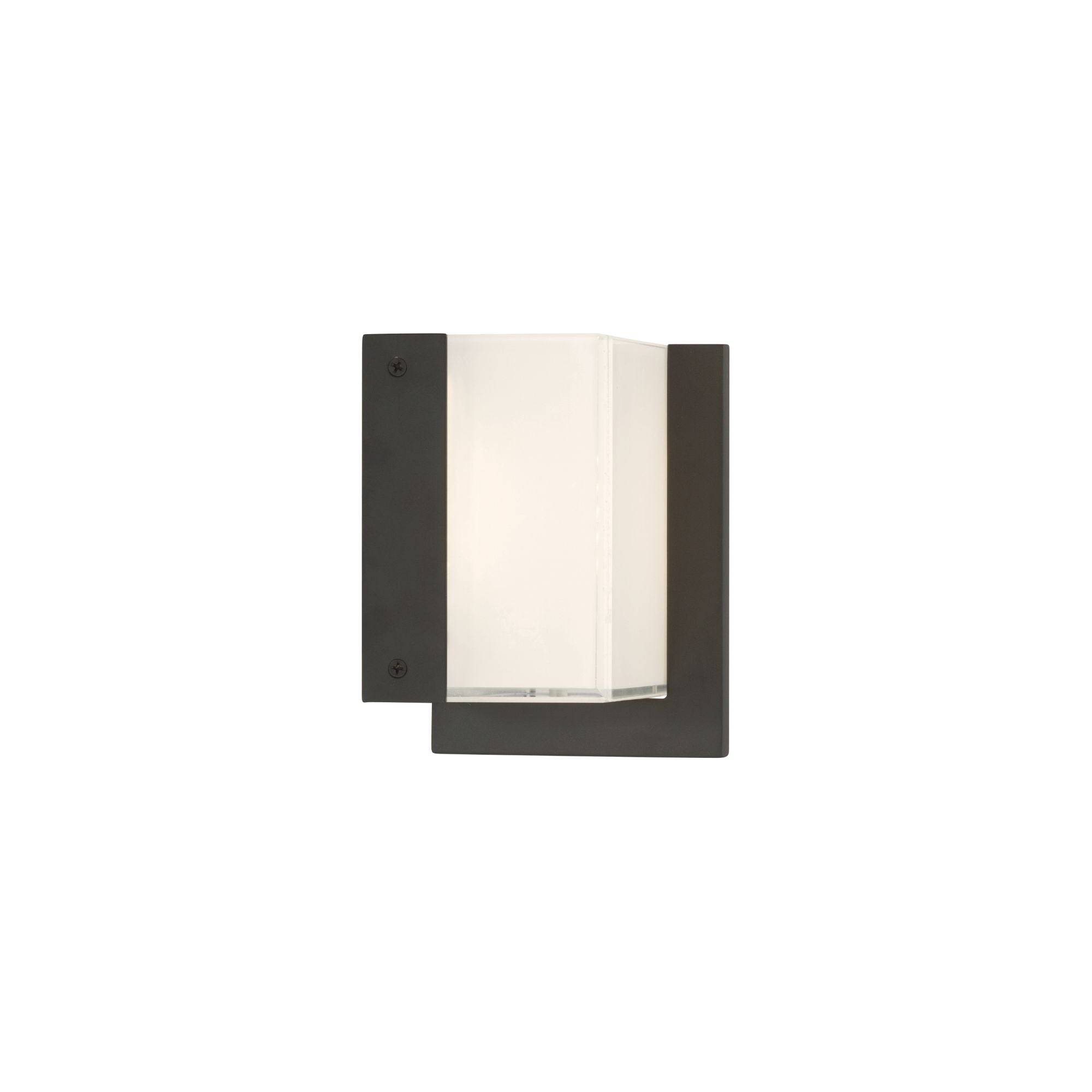 Minka-Lavery High Rise 8.5 in. LED Bath Bar, Dark Matte Black & White Glass