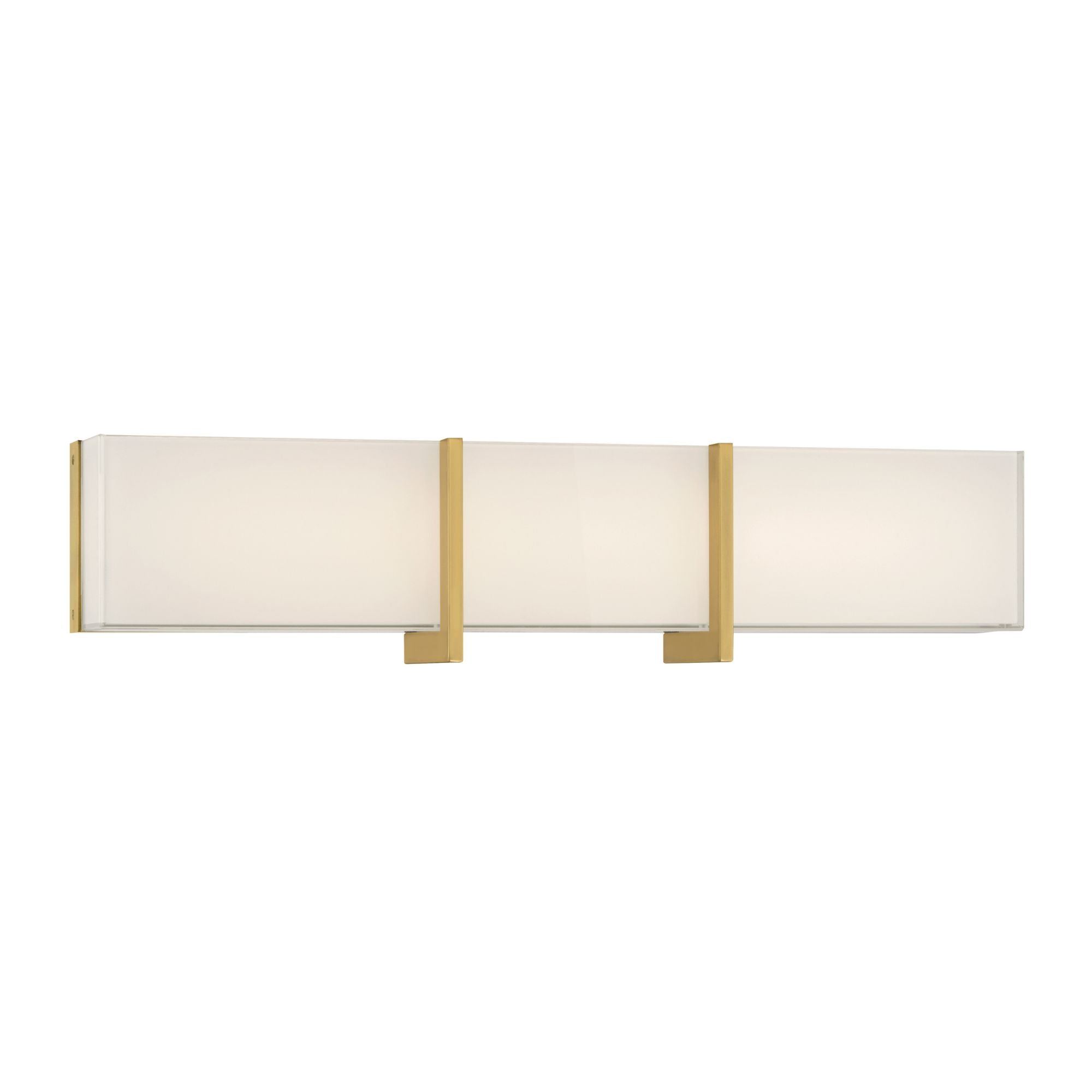 Minka-Lavery High Rise 24.25 in. LED Bathroom Vanity Light, Legacy Brass with White Glass