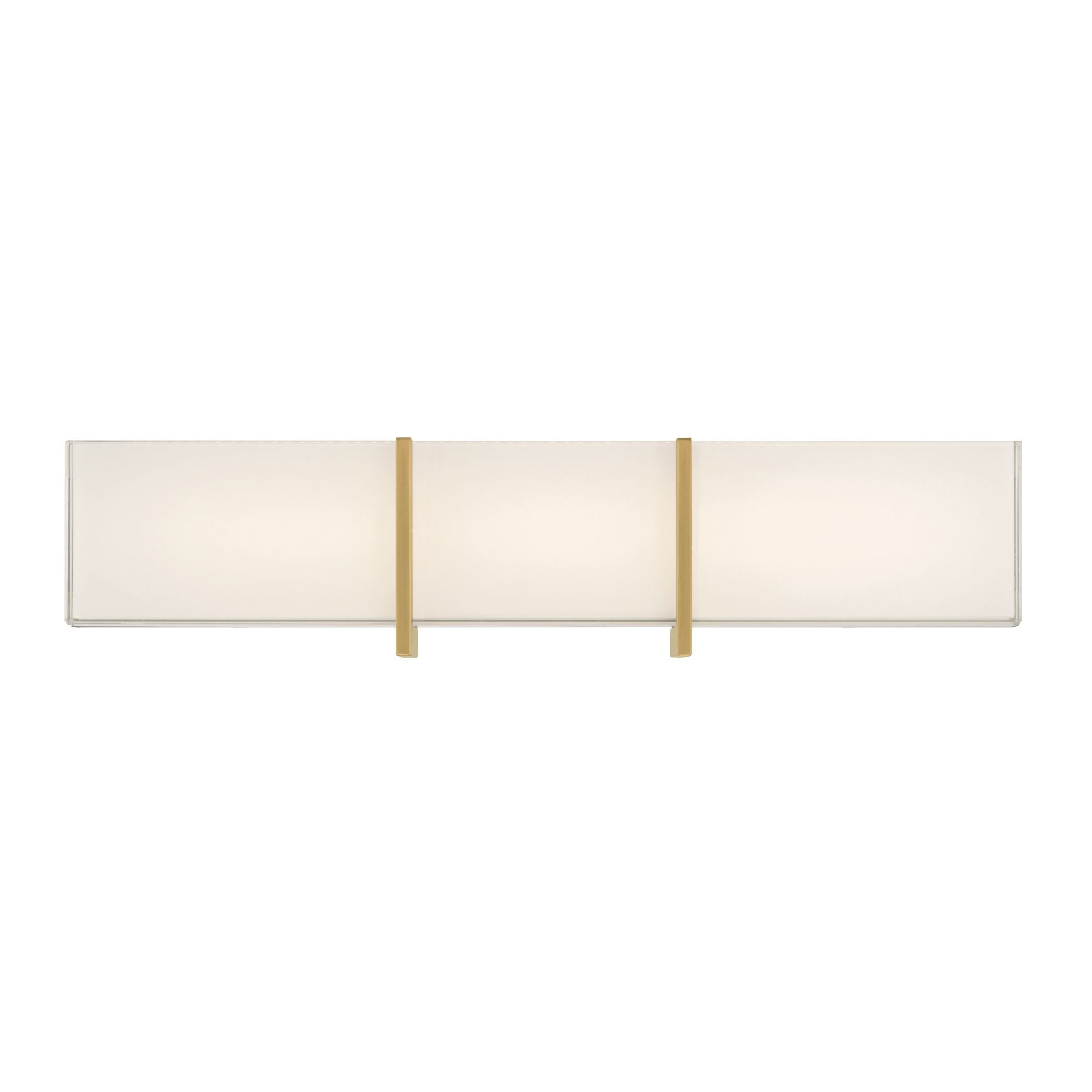 Minka-Lavery High Rise 24.25 in. LED Bathroom Vanity Light, Legacy Brass with White Glass