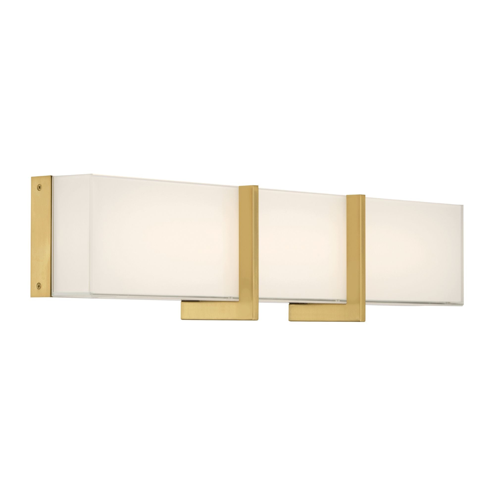 Minka-Lavery High Rise 24.25 in. LED Bathroom Vanity Light, Legacy Brass with White Glass