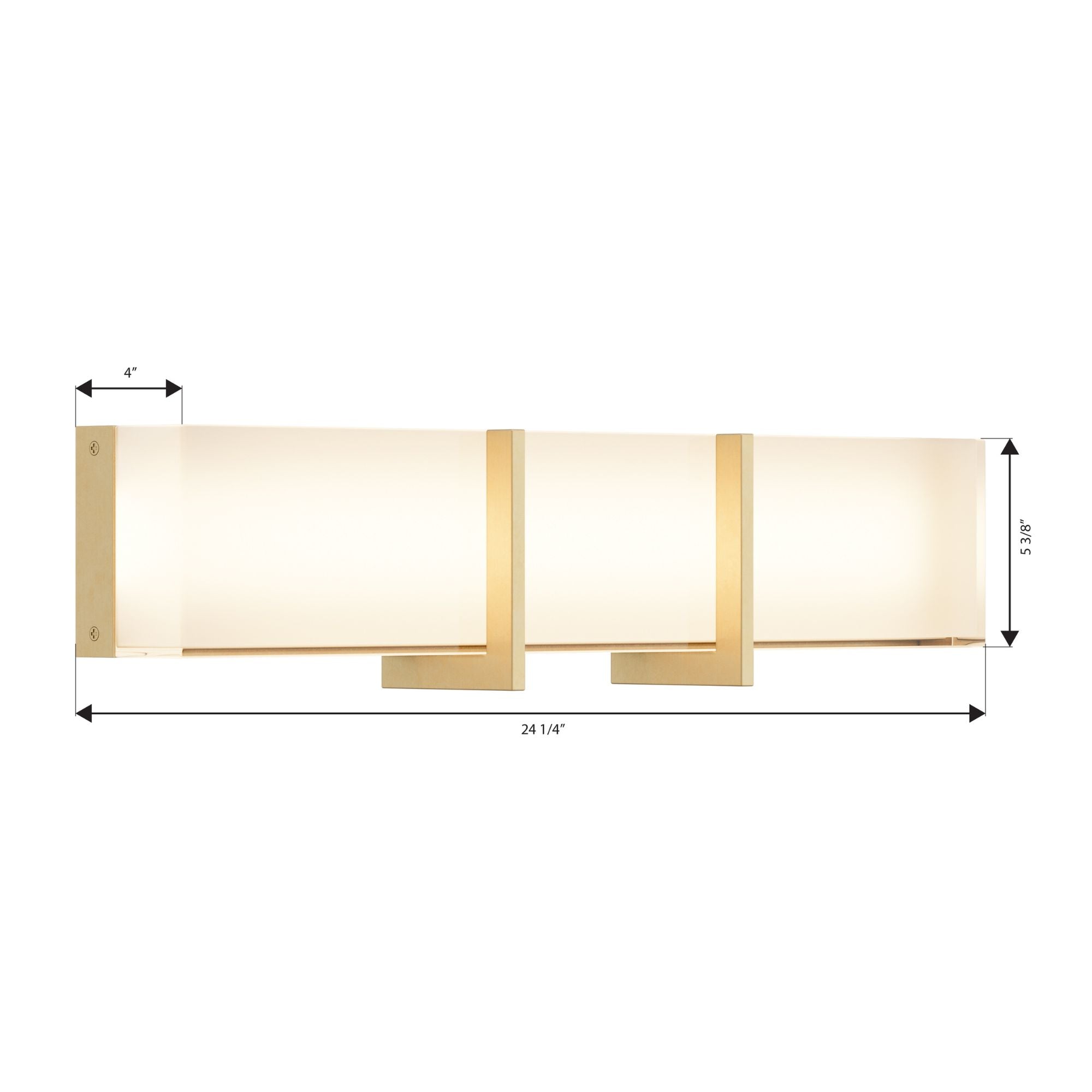 Minka-Lavery High Rise 24.25 in. LED Bathroom Vanity Light, Legacy Brass with White Glass