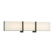 Minka-Lavery High Rise 24.25 in. LED Bath Bar, Dark Matte Black & White Glass