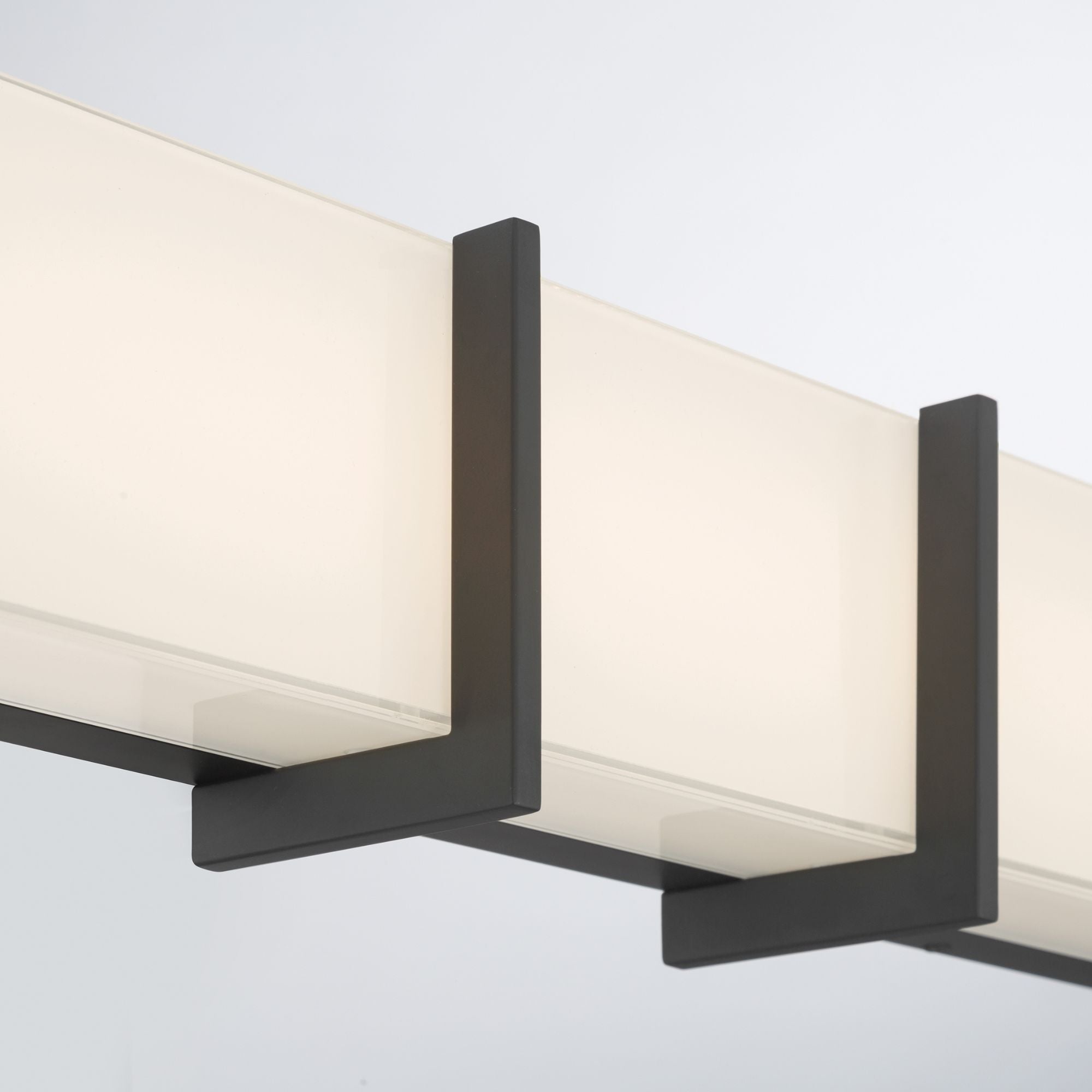 Minka-Lavery High Rise 24.25 in. LED Bath Bar, Dark Matte Black & White Glass