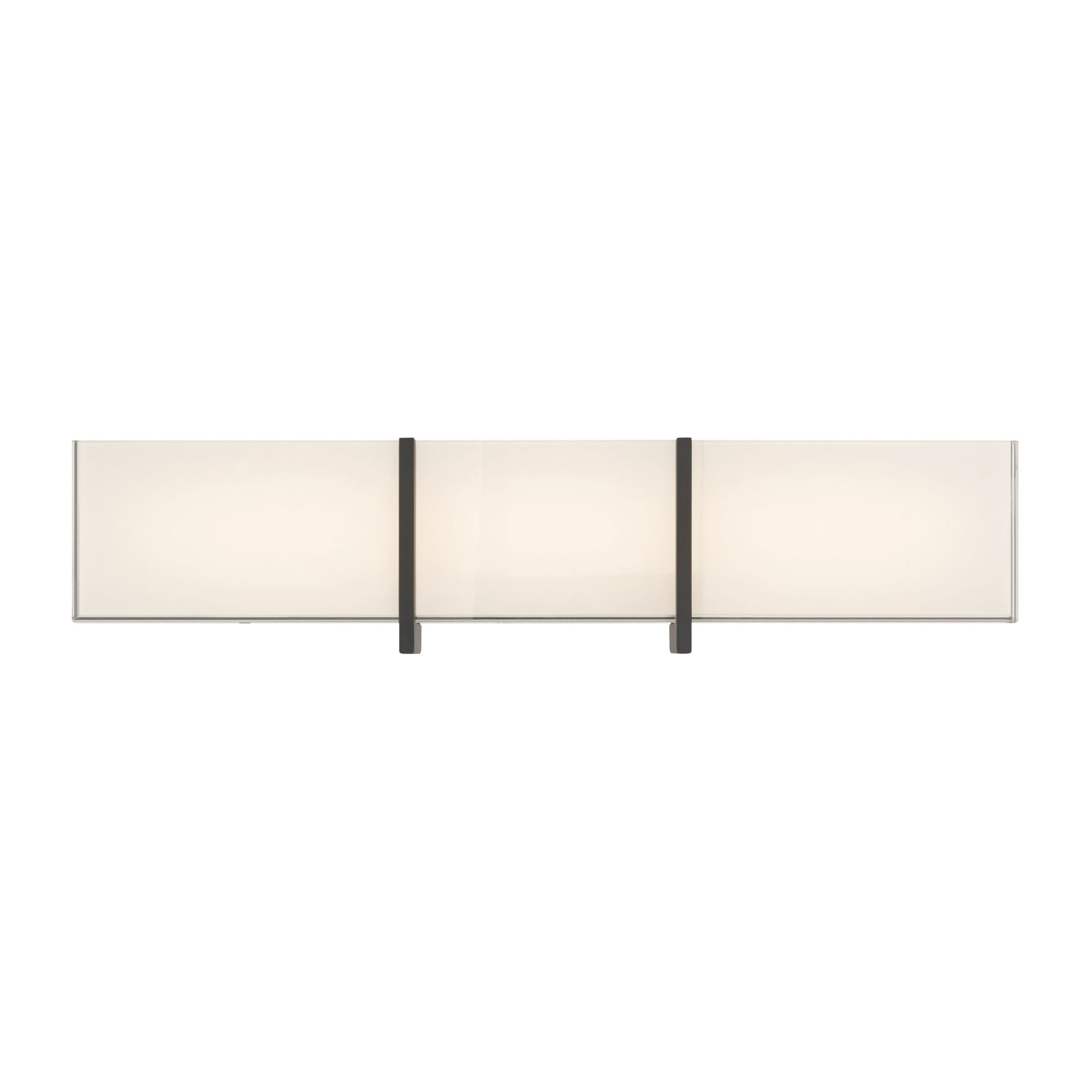 Minka-Lavery High Rise 24.25 in. LED Bath Bar, Dark Matte Black & White Glass