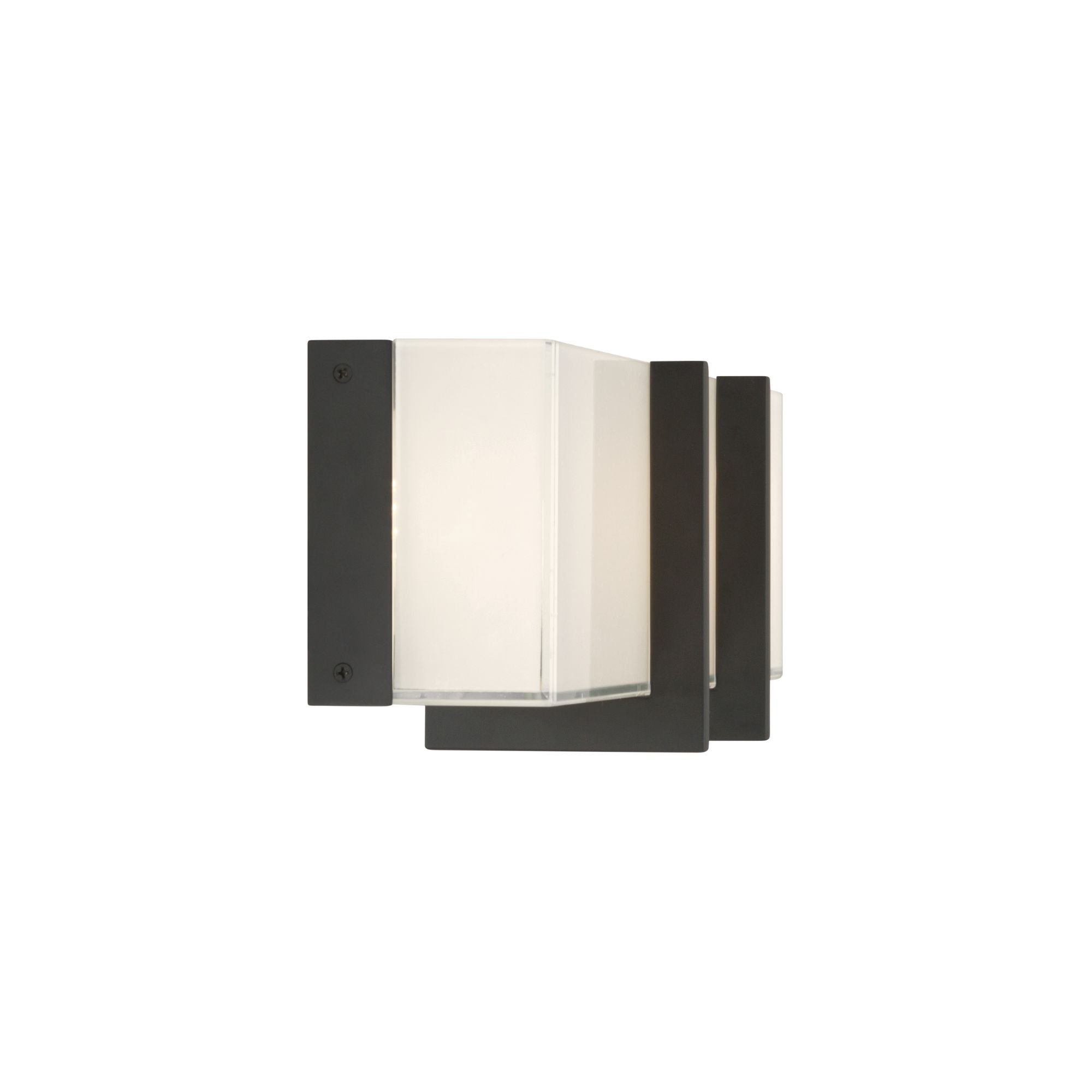 Minka-Lavery High Rise 24.25 in. LED Bath Bar, Dark Matte Black & White Glass