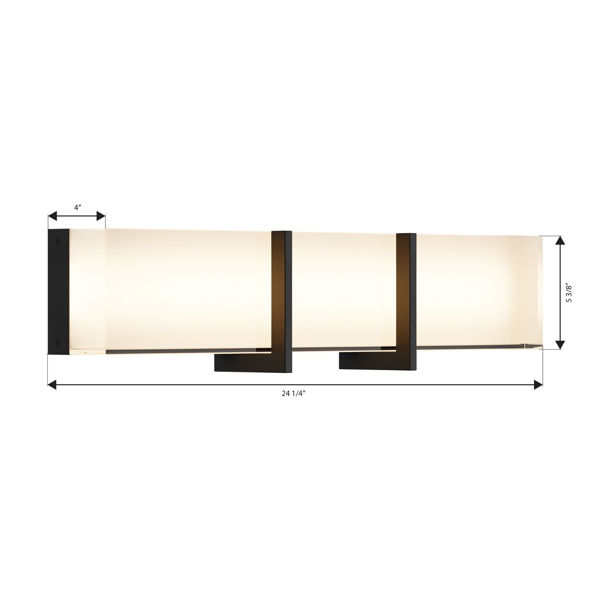 Minka-Lavery High Rise 24.25 in. LED Bath Bar, Dark Matte Black & White Glass