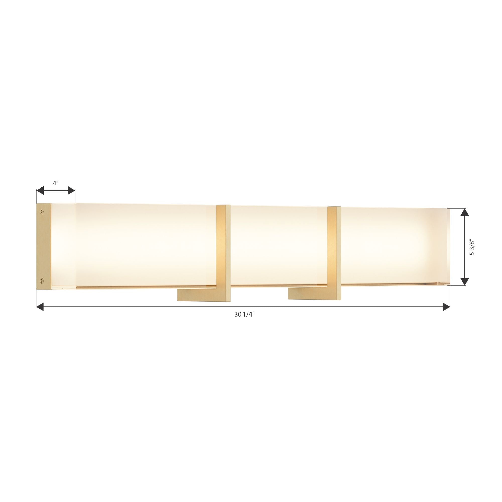 Minka-Lavery High Rise 30.25 in. LED Bath Bar, Legacy Brass with White Glass