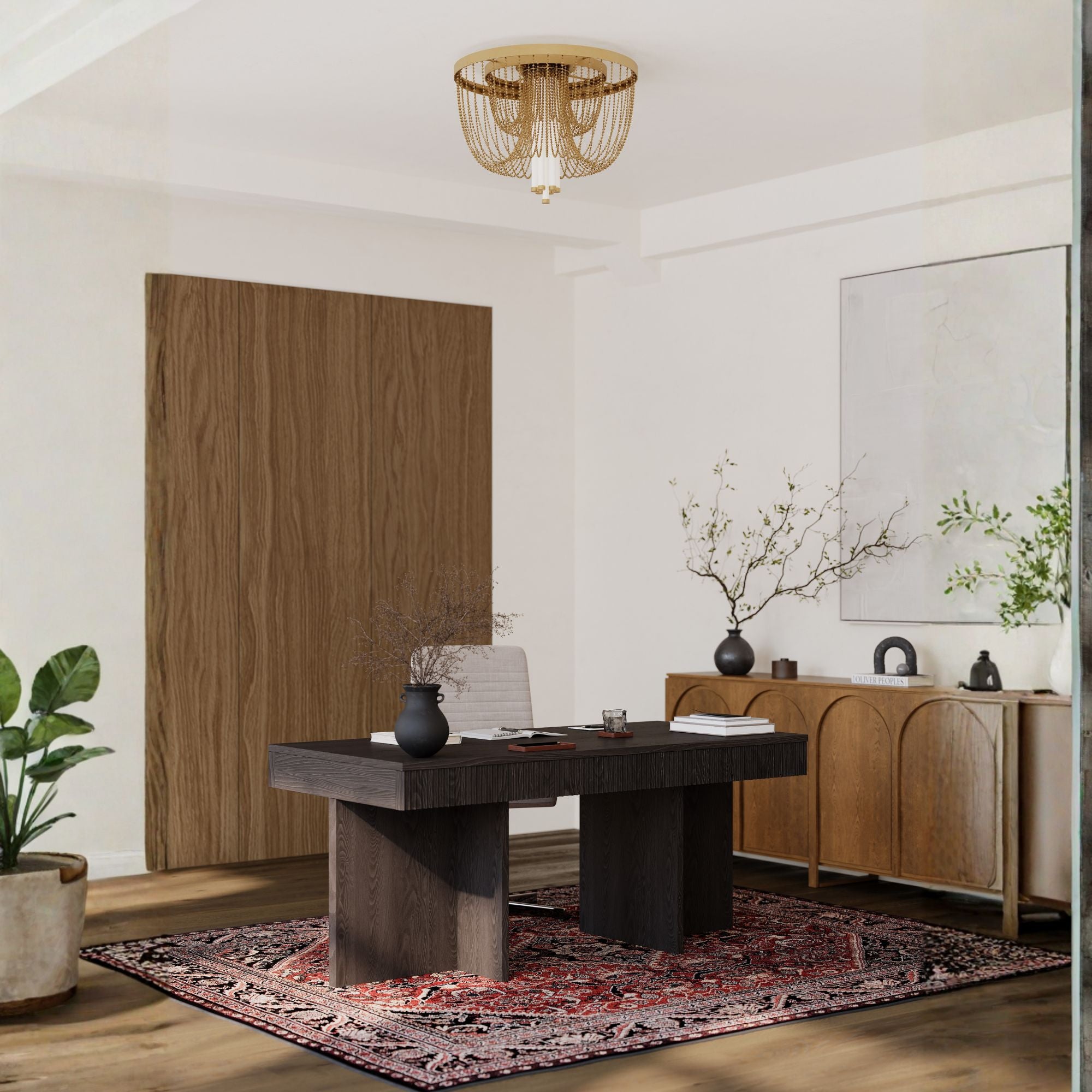 Minka-Lavery Jezelle 24 in. LED Flush Mount, Legacy Brass