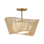 Key Largo 16" Semi-Flush Mount, Soft Brass Finish