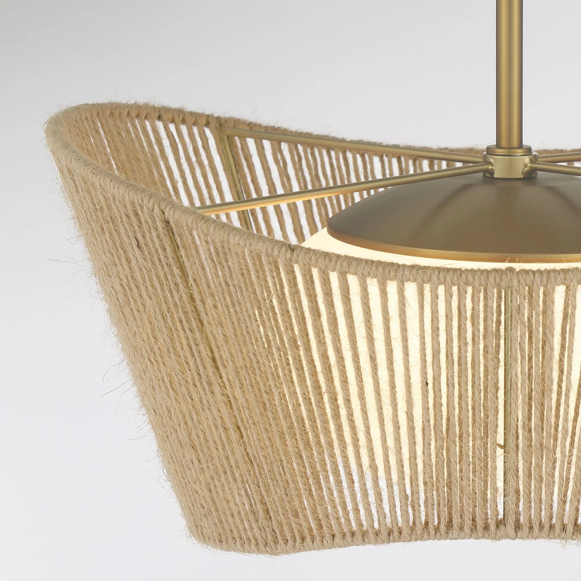 Key Largo 16" Semi-Flush Mount, Soft Brass Finish